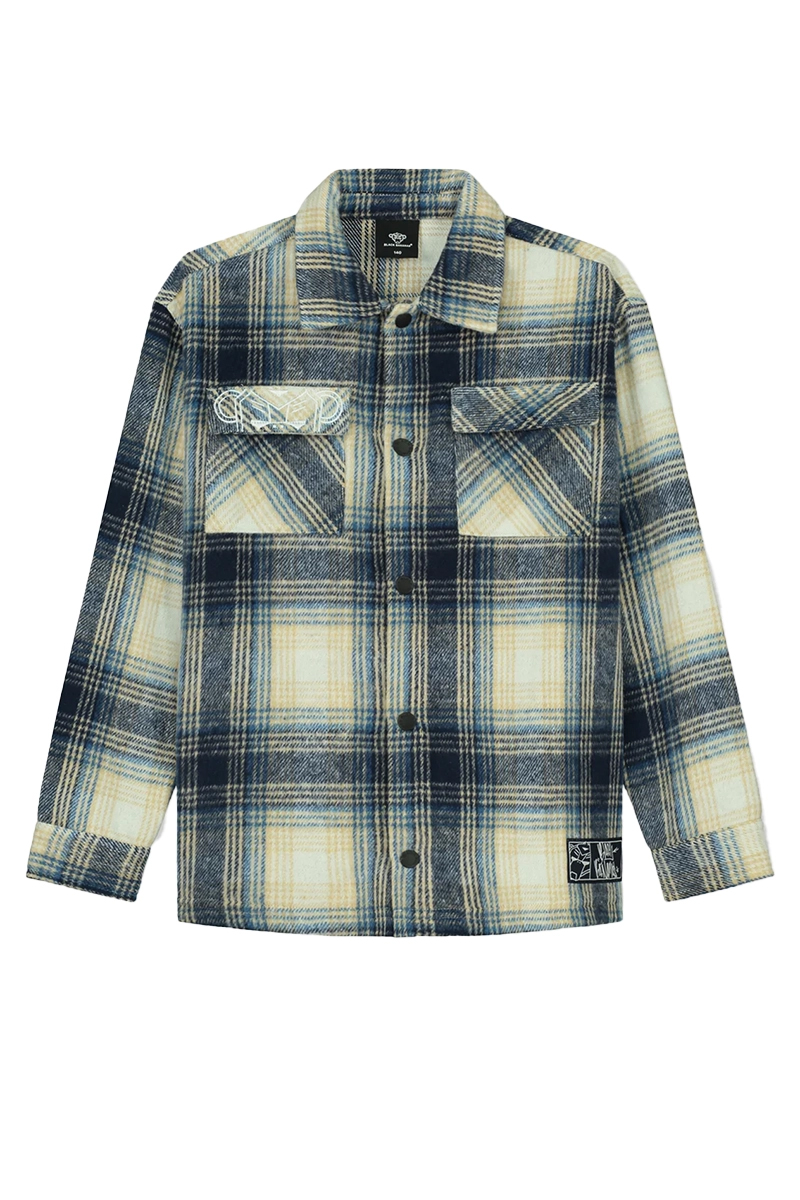 Black Bananas reverse overshirt Blauw-1 1