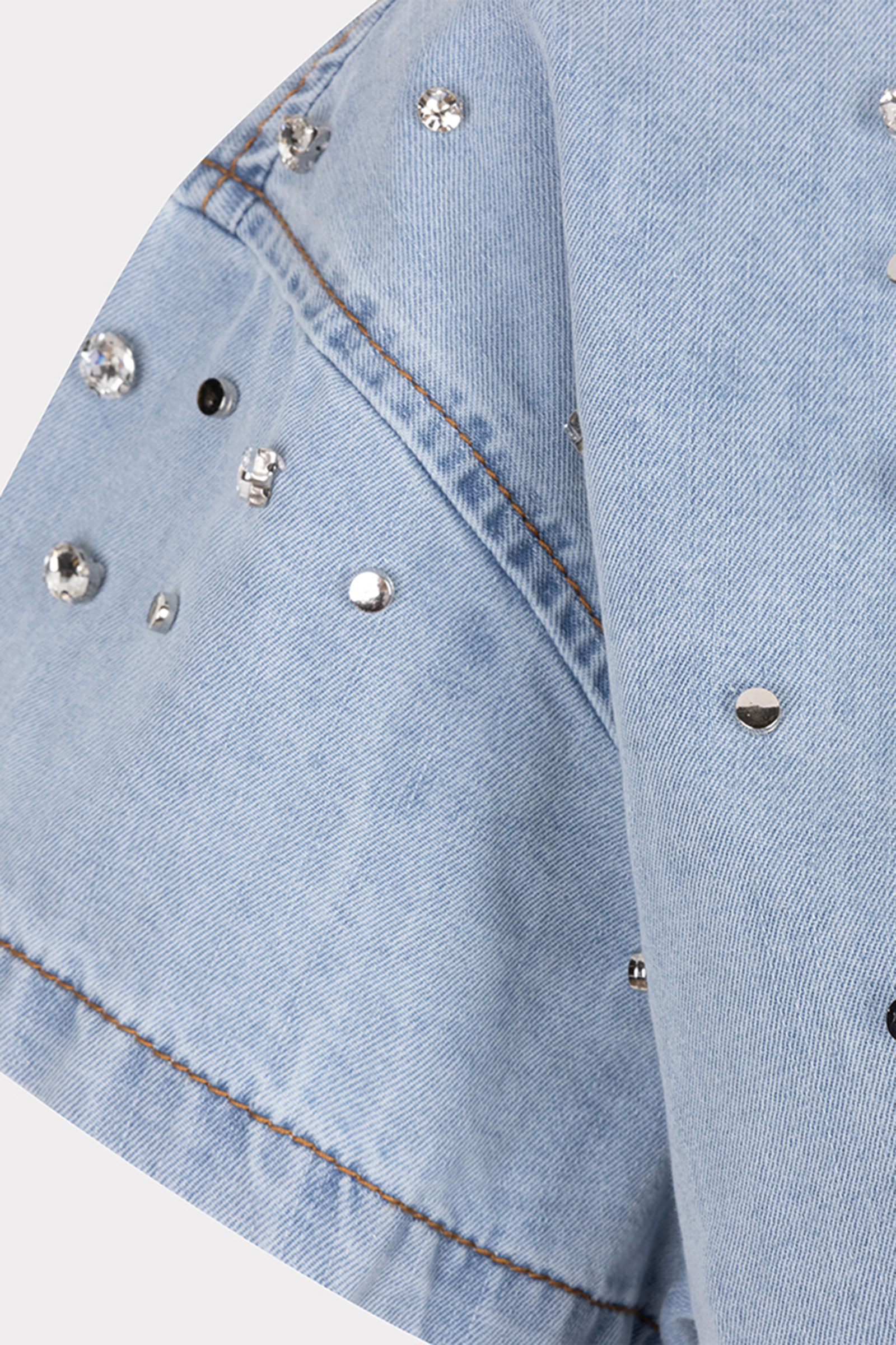 Esqualo Blouse short embellished Blauw-1 2