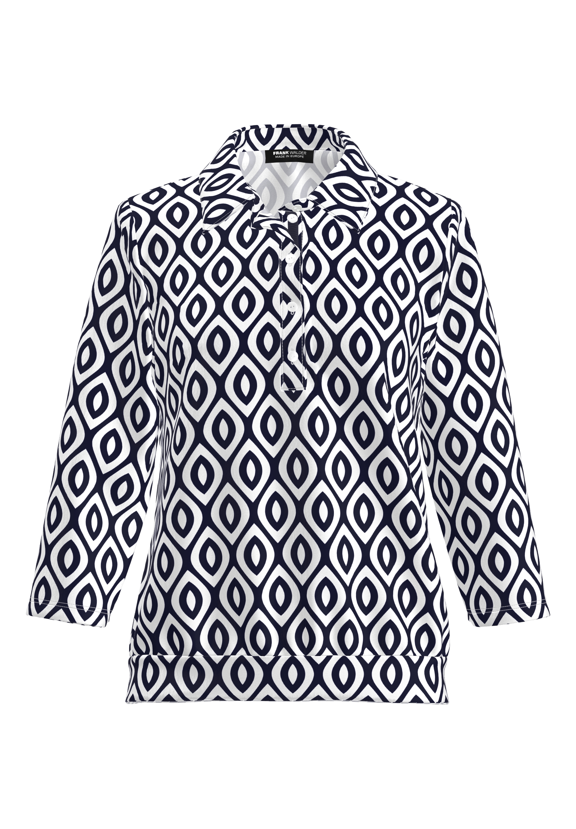 Dames t-shirt lange mouw blauw