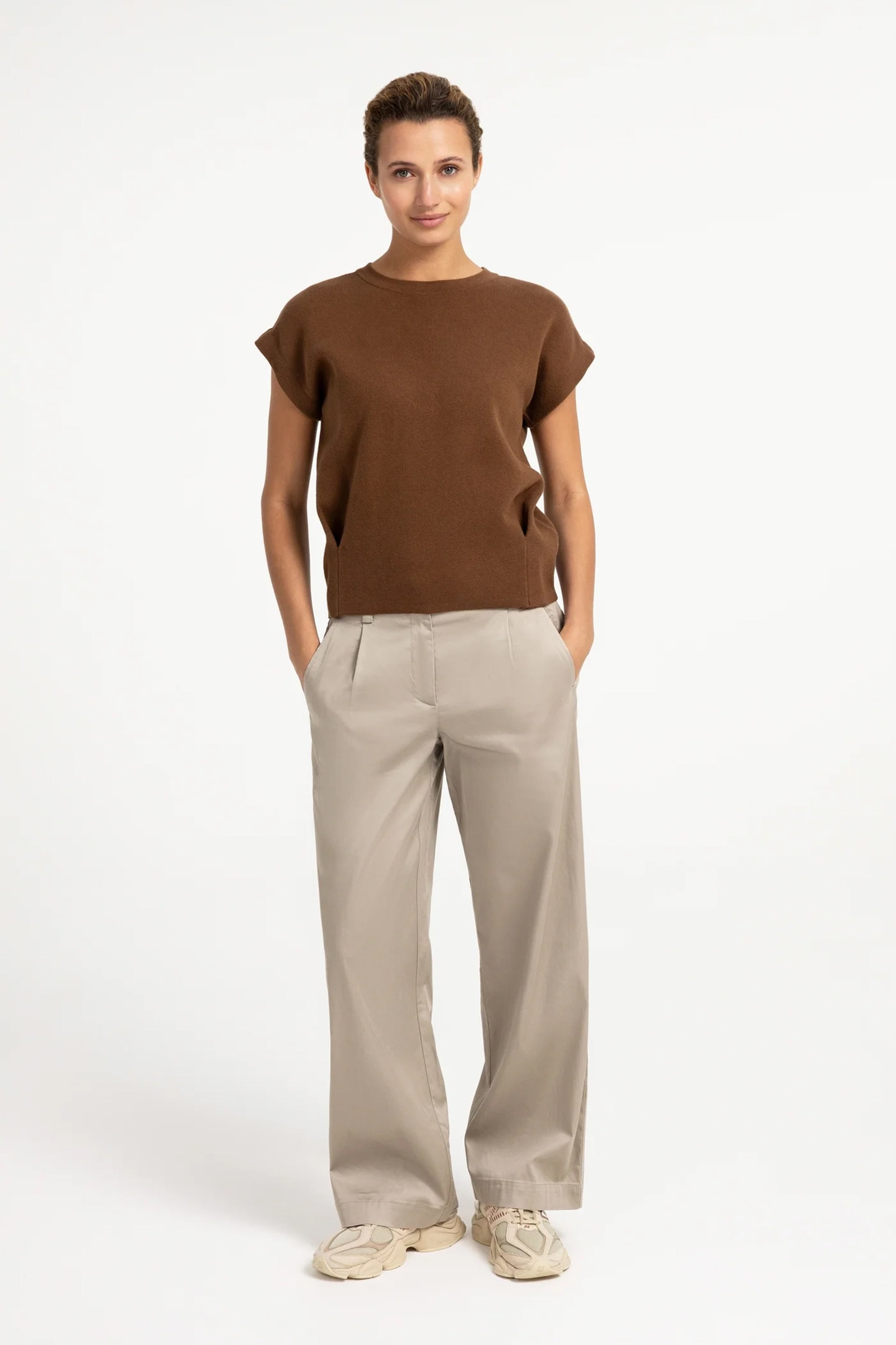 Dames sweater bruin