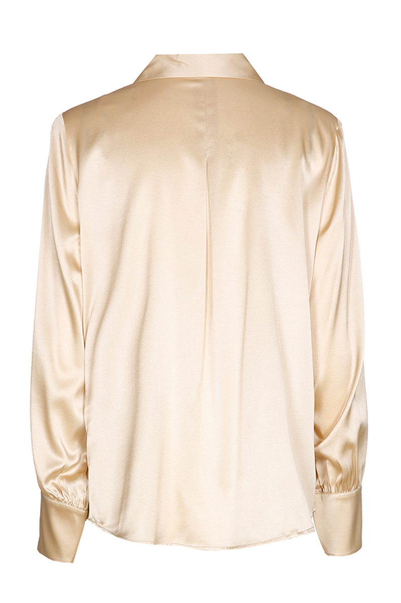 Dames blouse lange mouw bruin