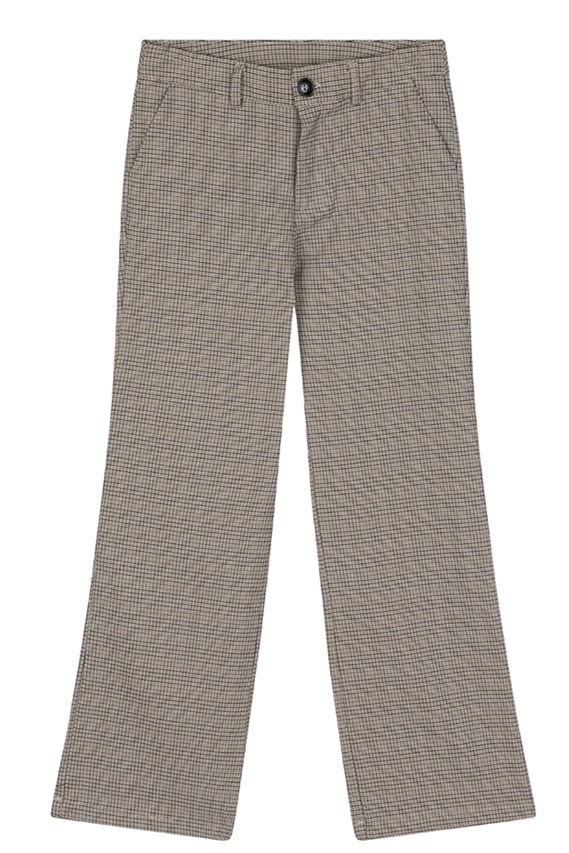 Indian Blue Jeans wide pants small check bruin/beige 1