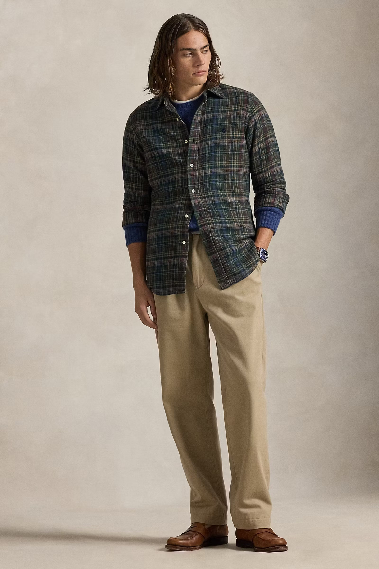 Heren overhemd lm casual blauw
