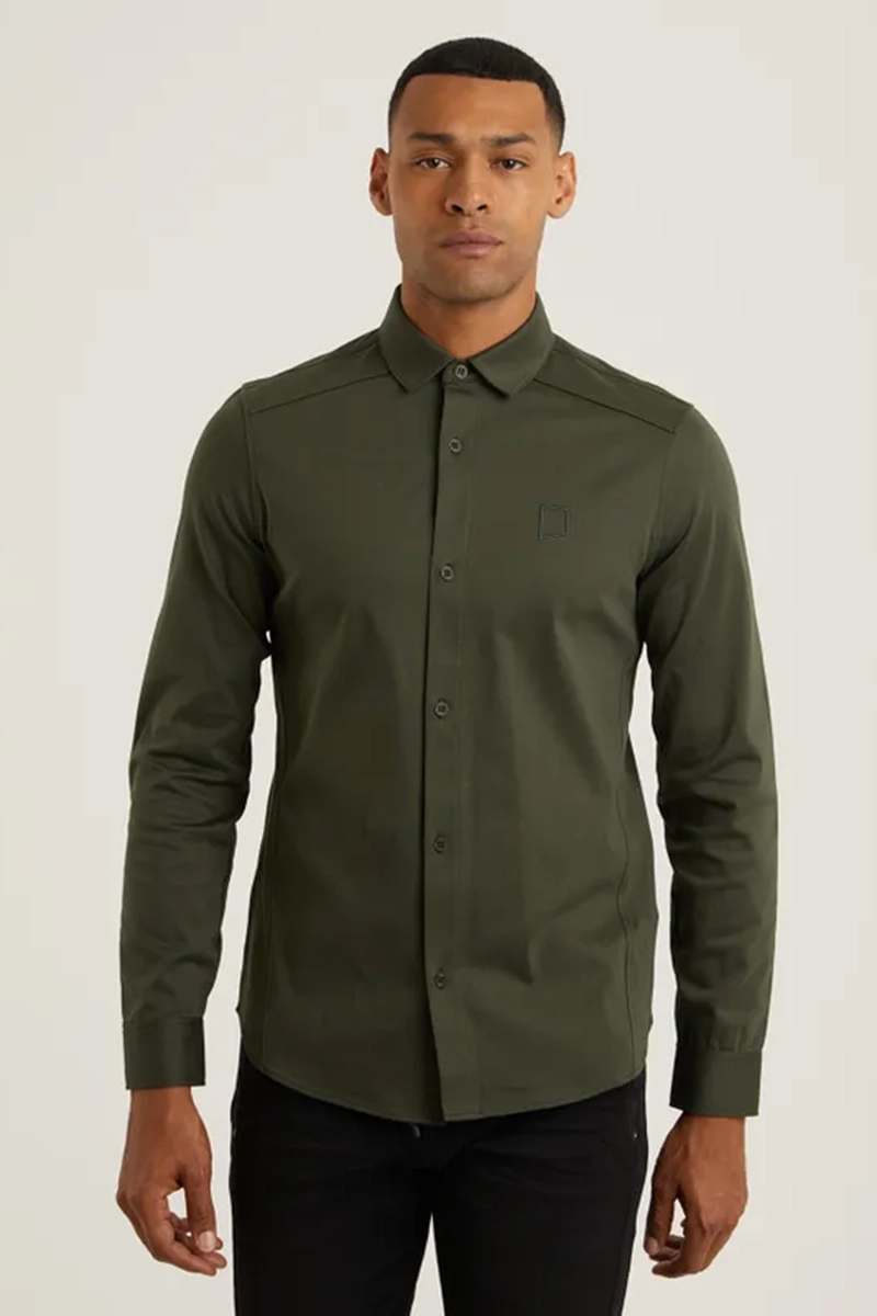 Heren overhemd lm casual groen