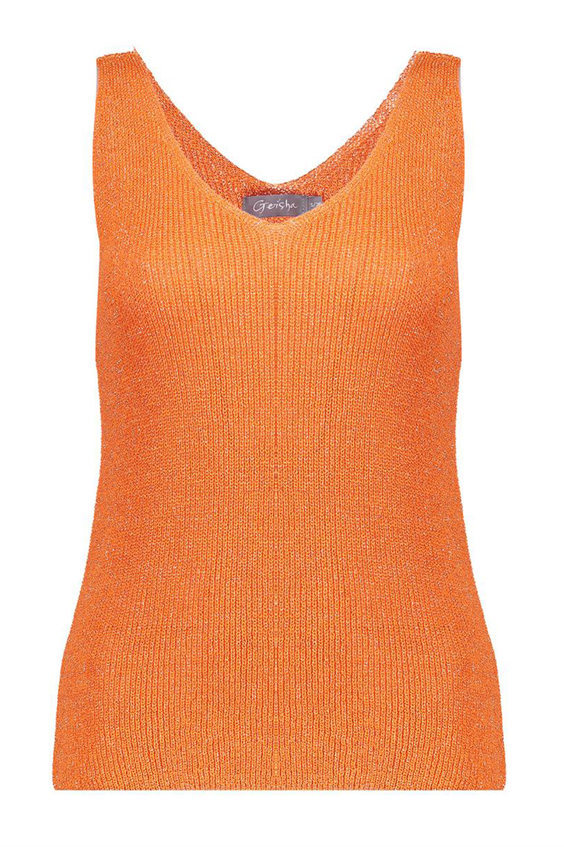 Intrekking uitslag gebrek Geisha Singlet knitted lurex Oranje-1 Voorwinden