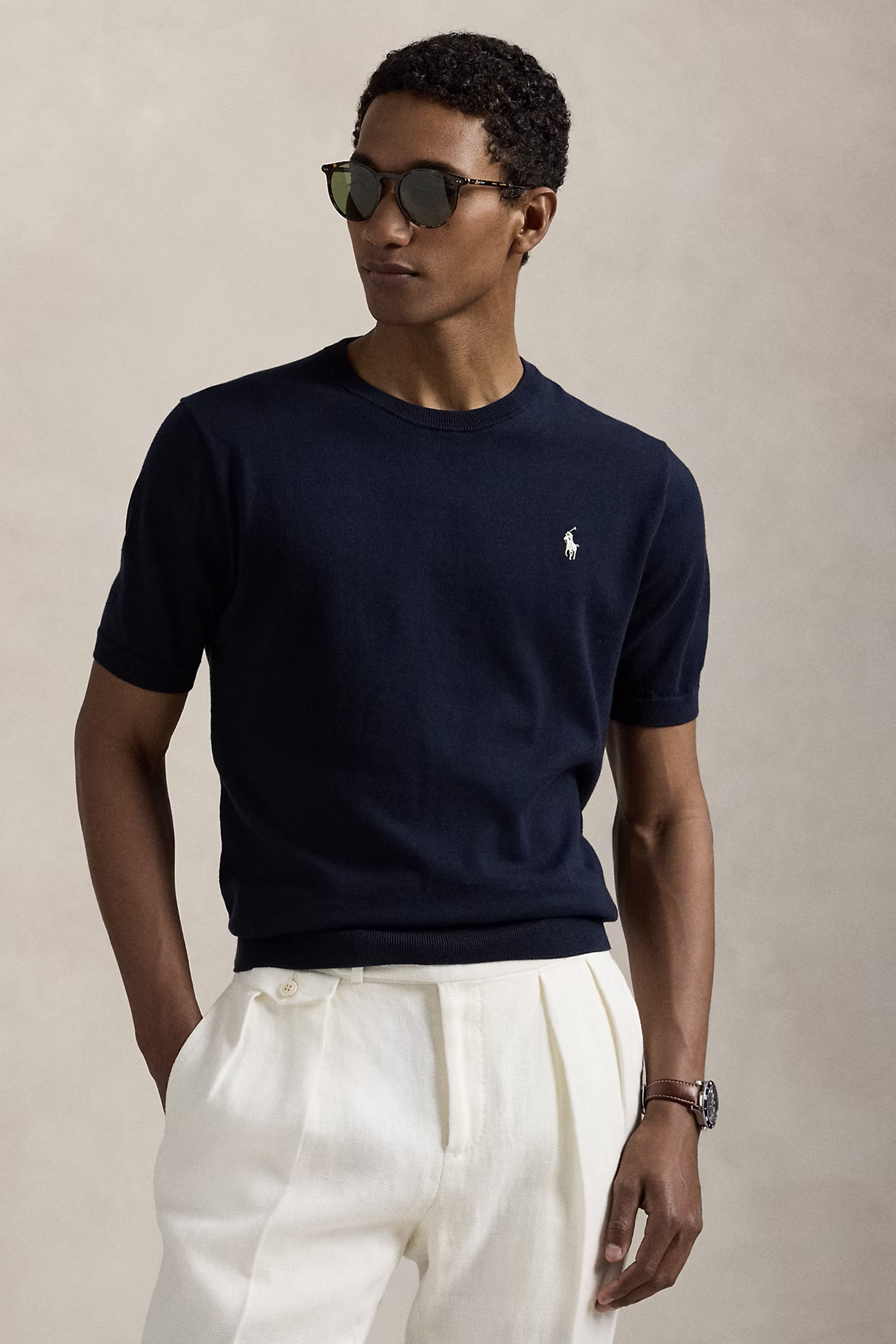 Heren t-shirt kortemouw blauw