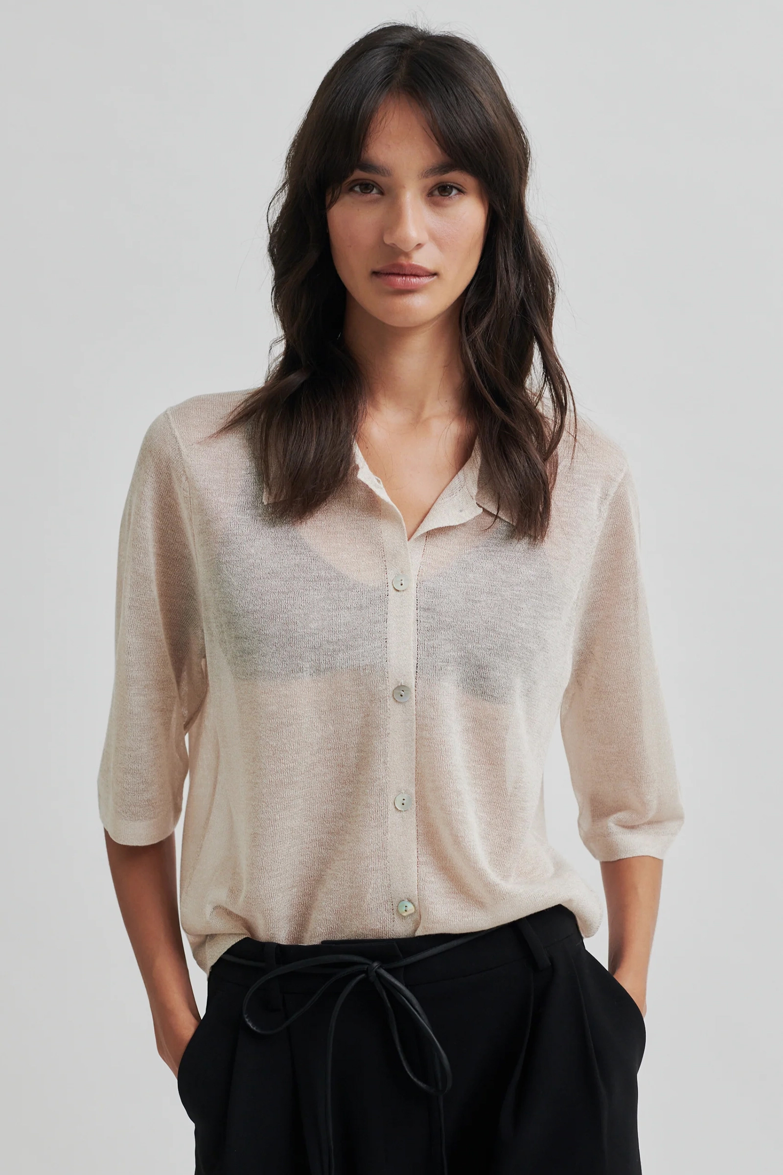 Dames vest ecru