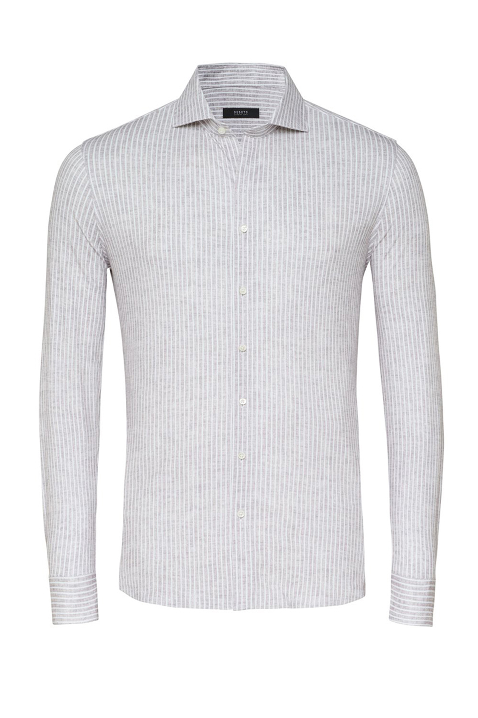 Heren overhemd lm casual bruin