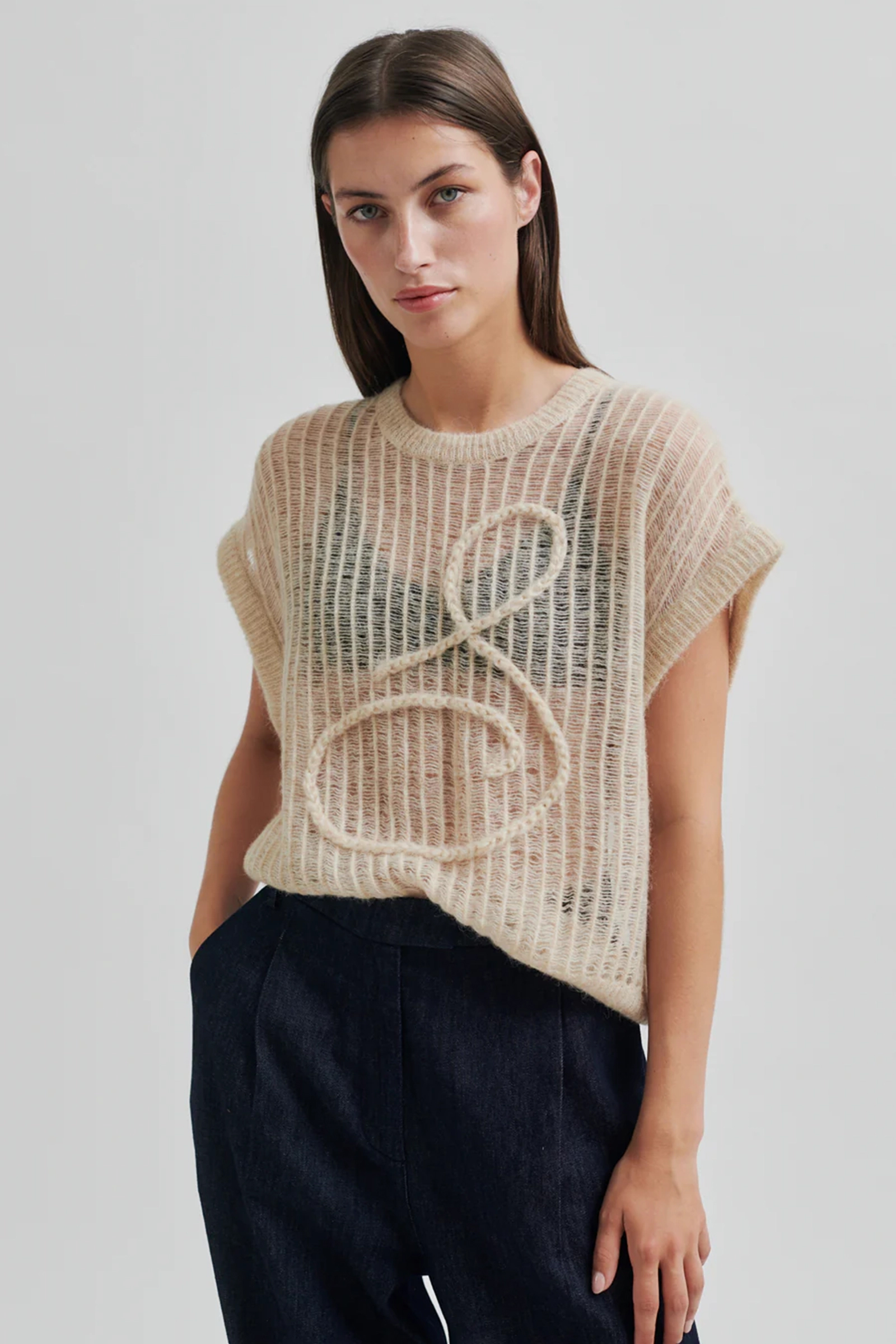 Dames top ecru