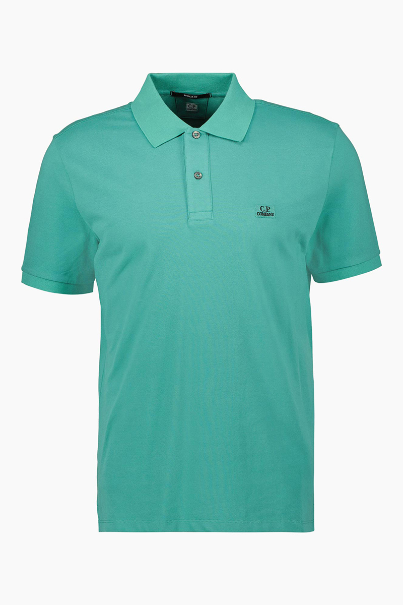 C.P. Company stretch pique logo polo shirt Blauw-2 1