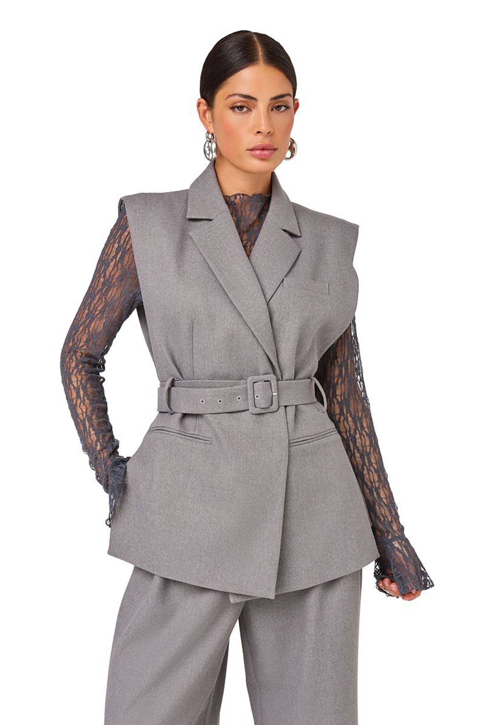 Dames gilet grijs