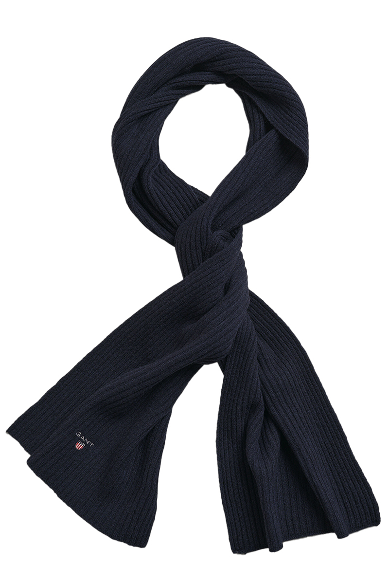 Gant UNISEX. WOOL KNIT SCARF Blauw-1 1