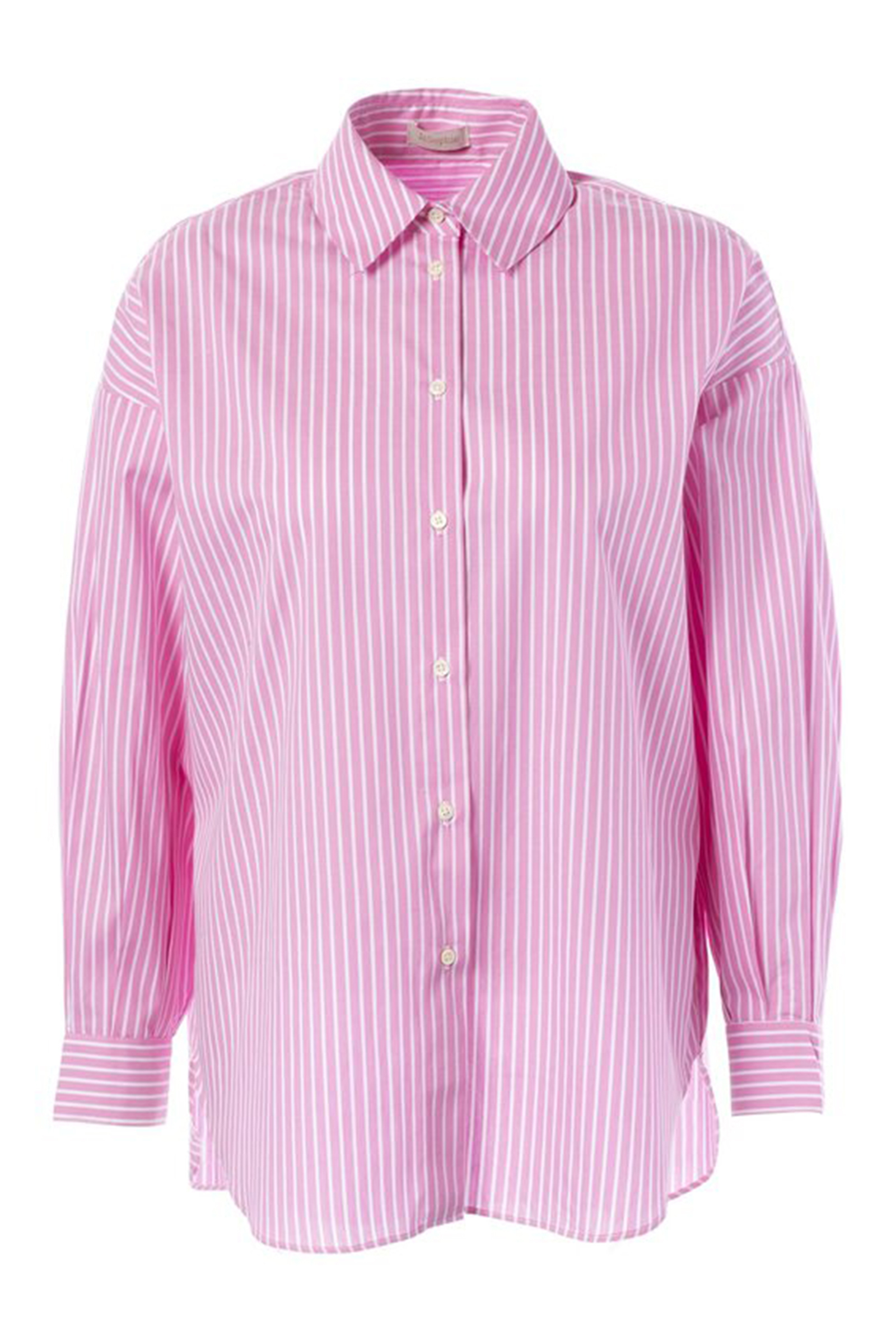 Dames blouse lange mouw rose