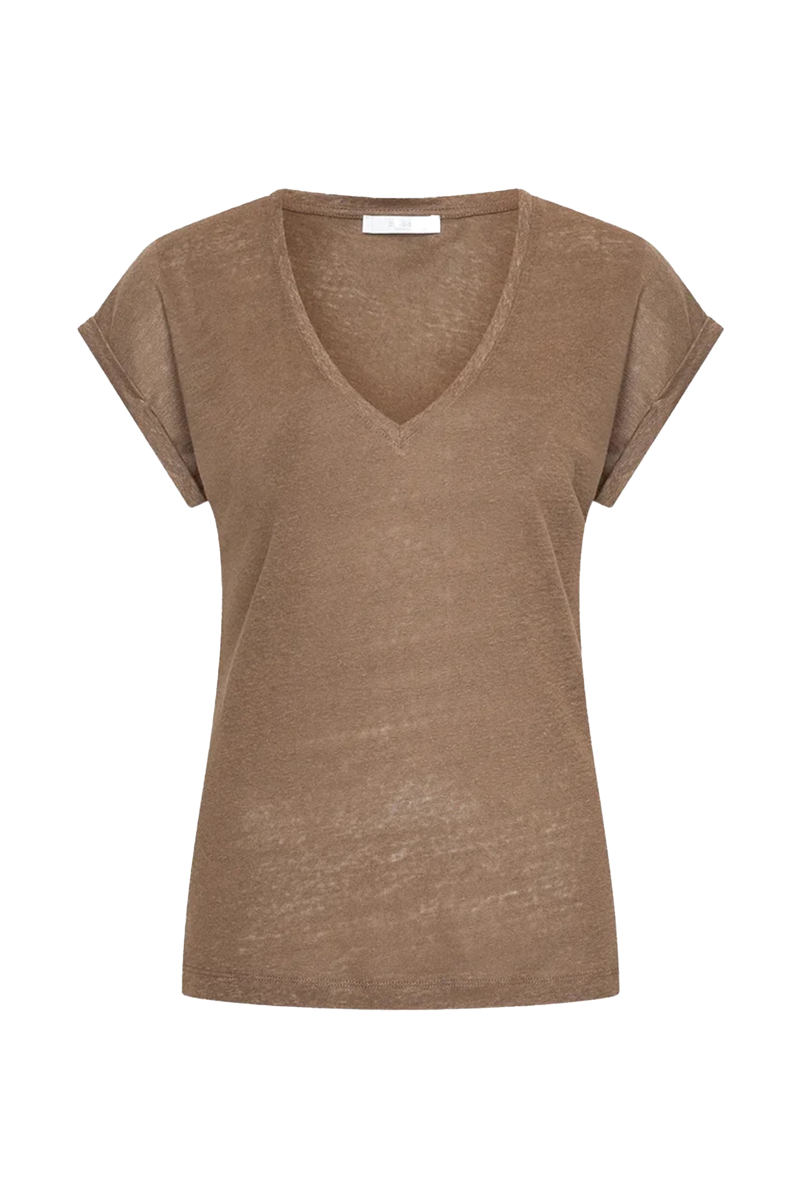 Dames t-shirt korte mouw bruin