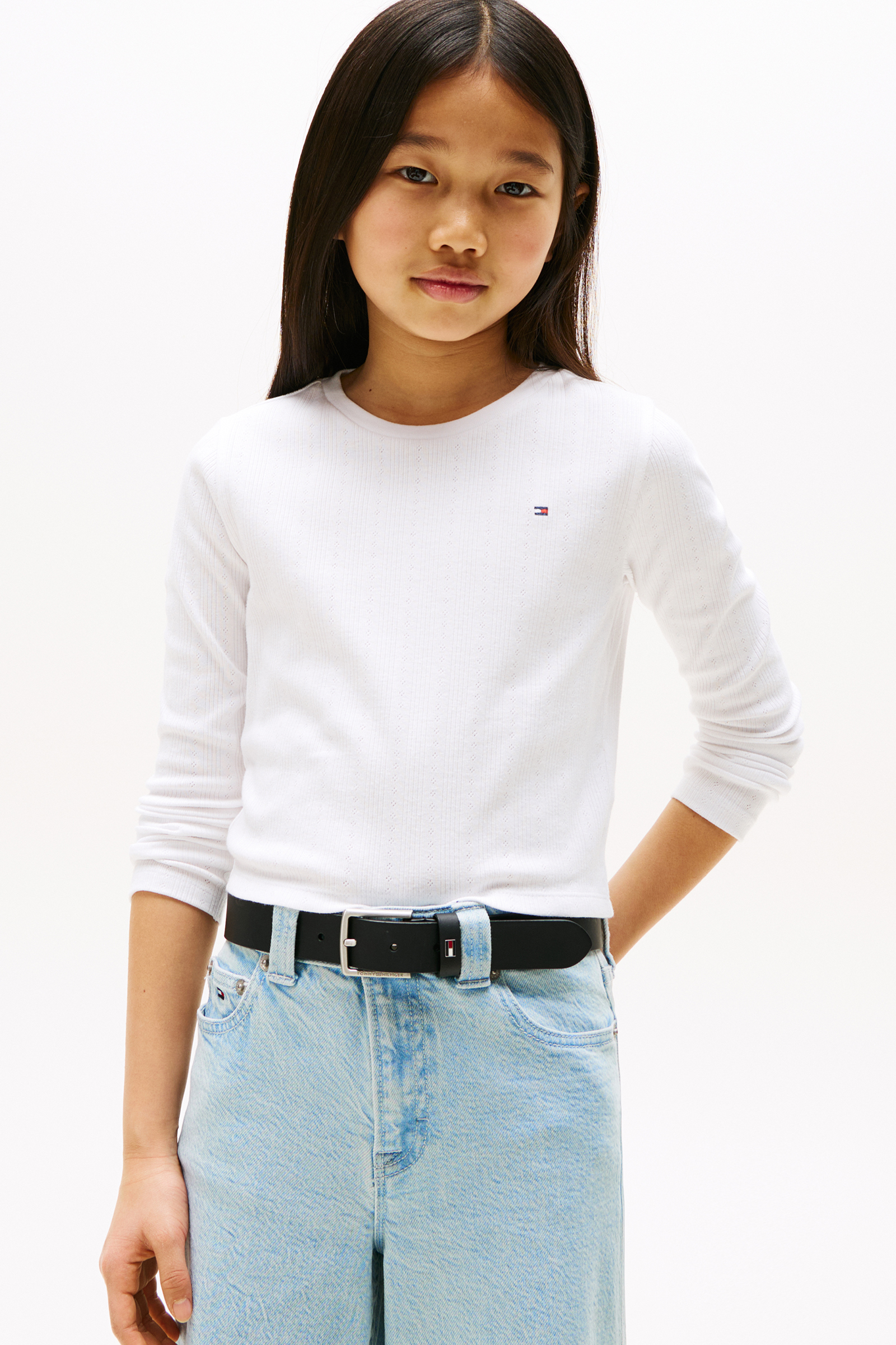 Meisjes t-shirt lange mouw wit