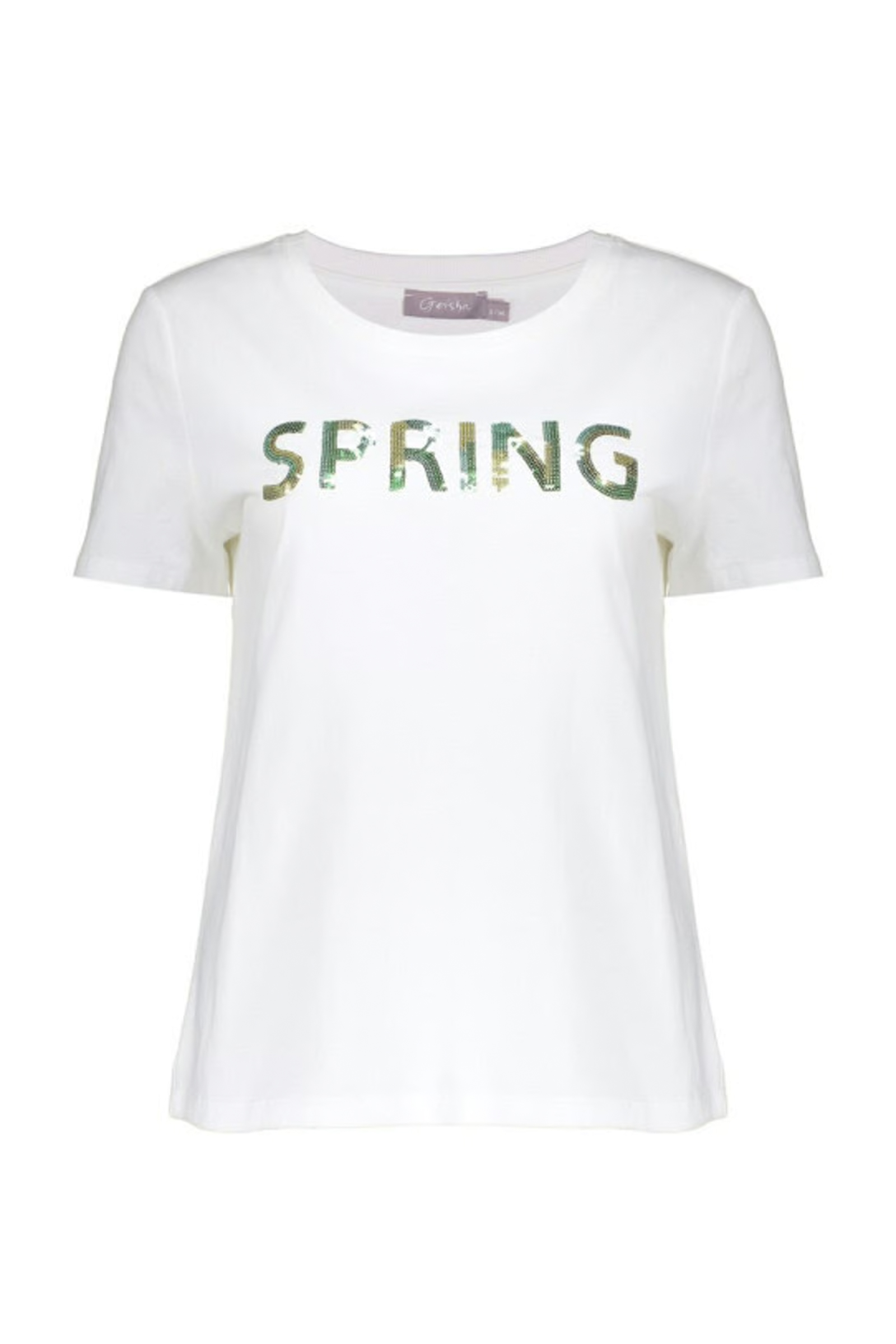 Dames t-shirt korte mouw ecru
