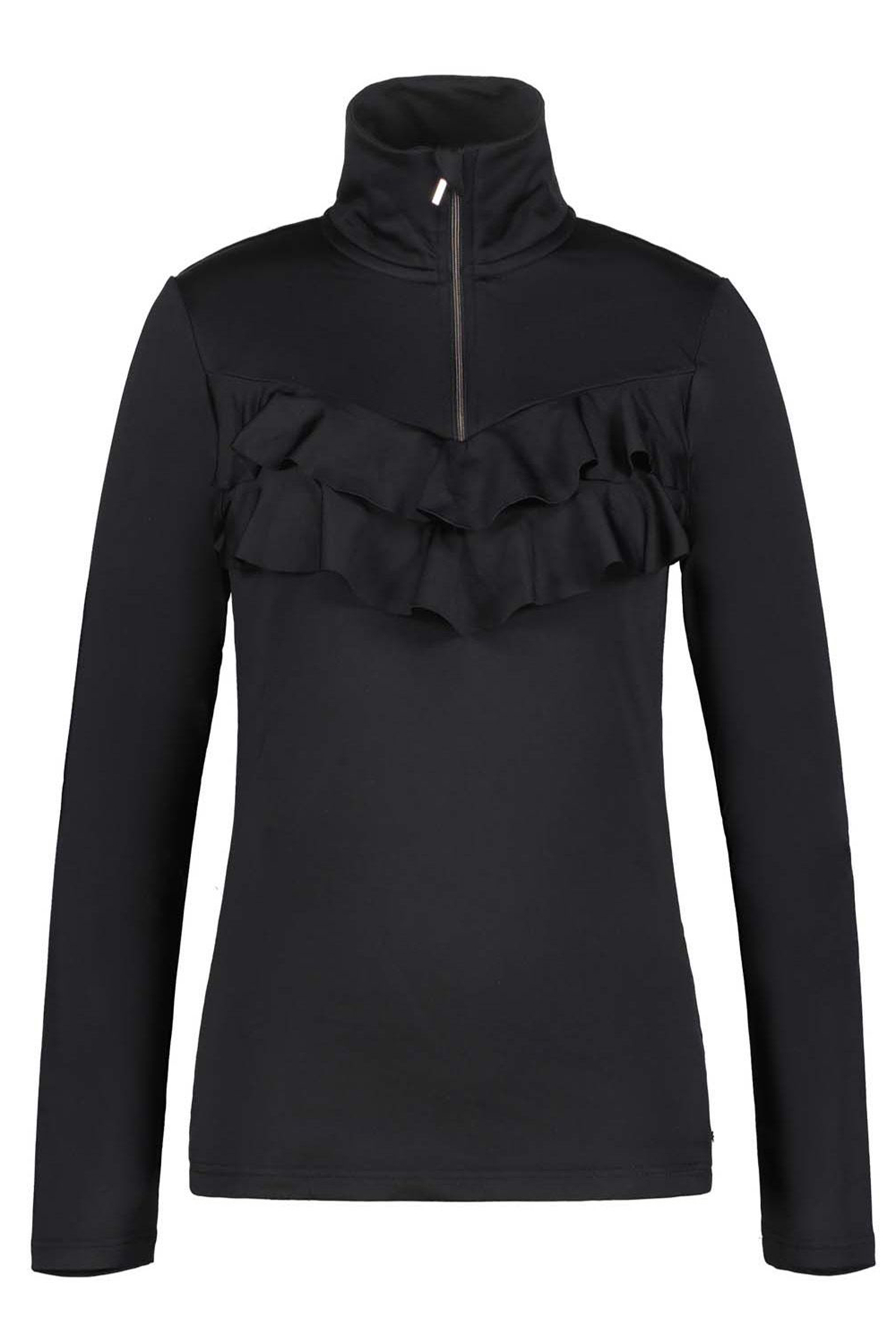 Wintersport dames pully+rits zwart
