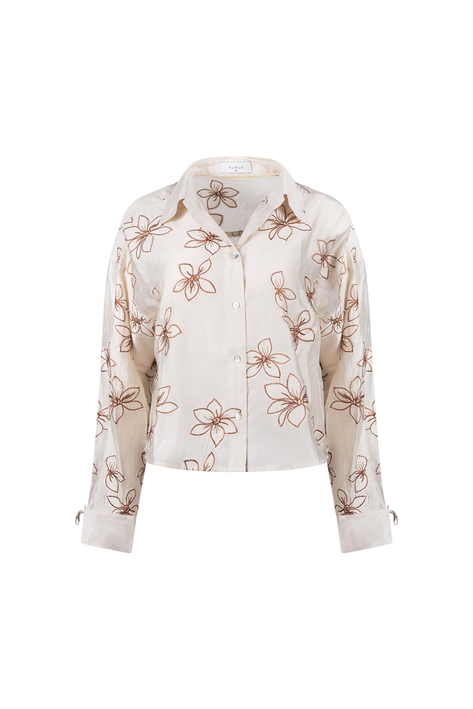 Dames blouse lange mouw bruin
