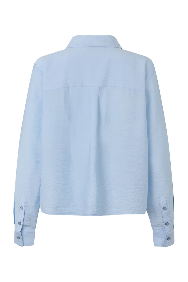 Dames blouse lange mouw blauw