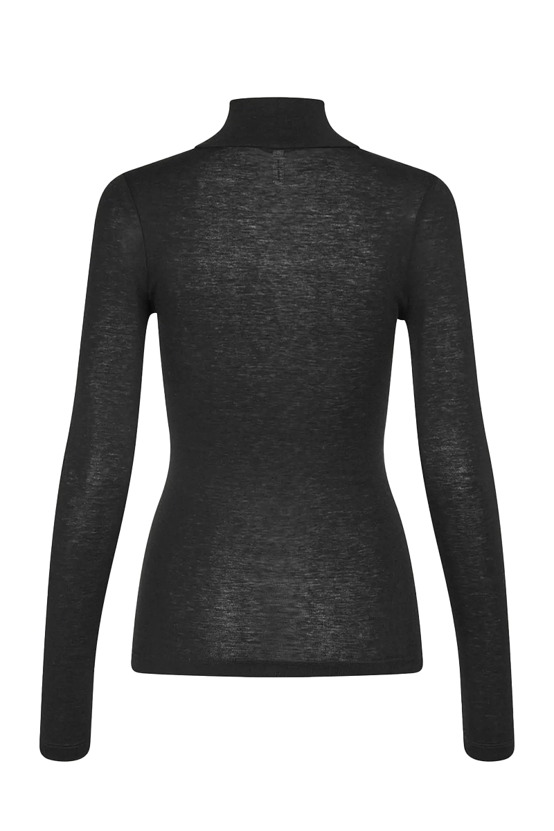 Dames t-shirt lange mouw zwart