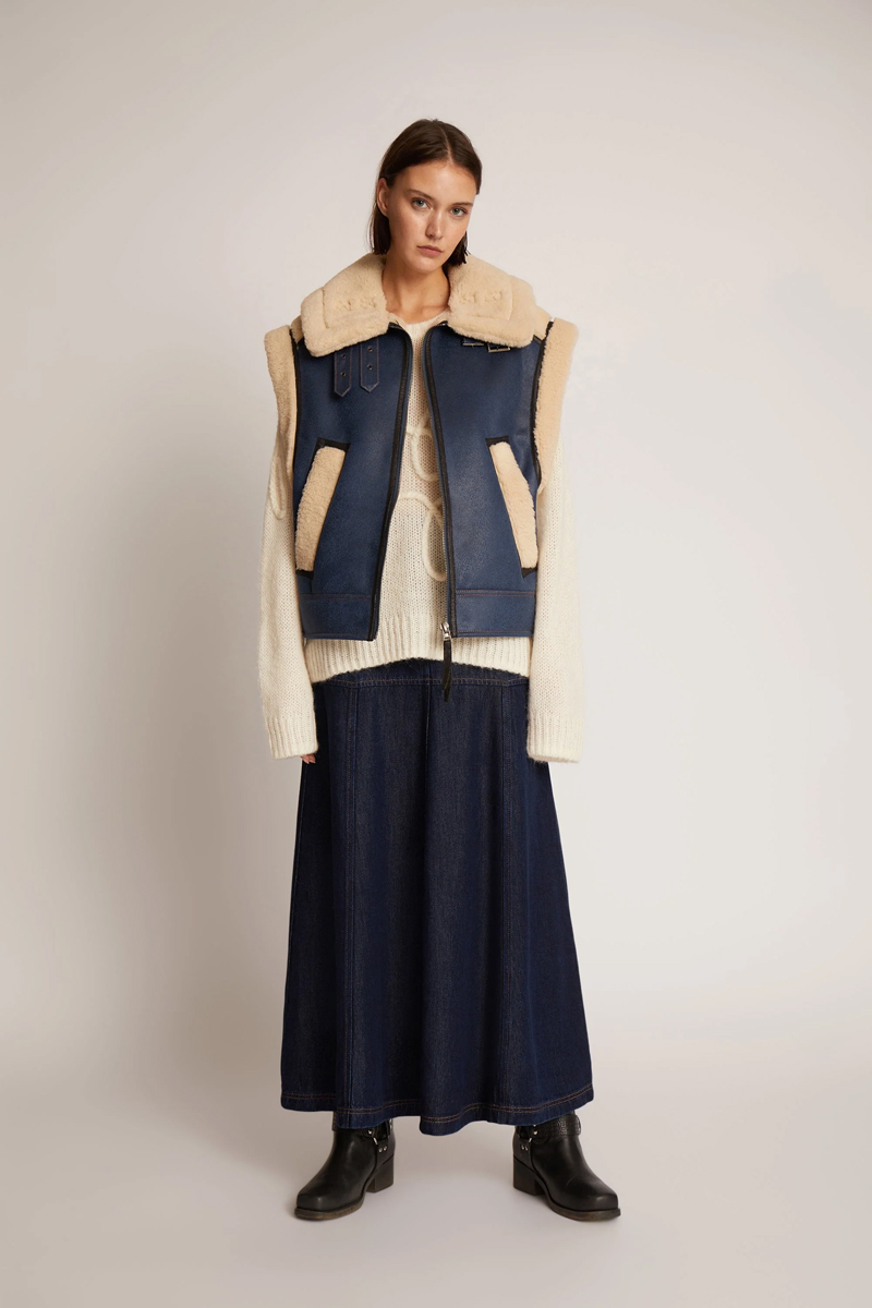 Dames gilet blauw