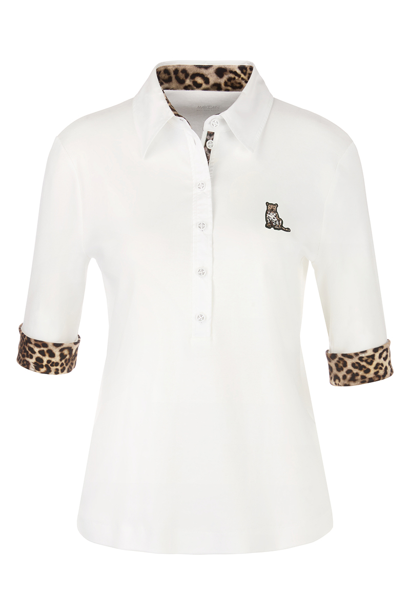 Dames polo ecru