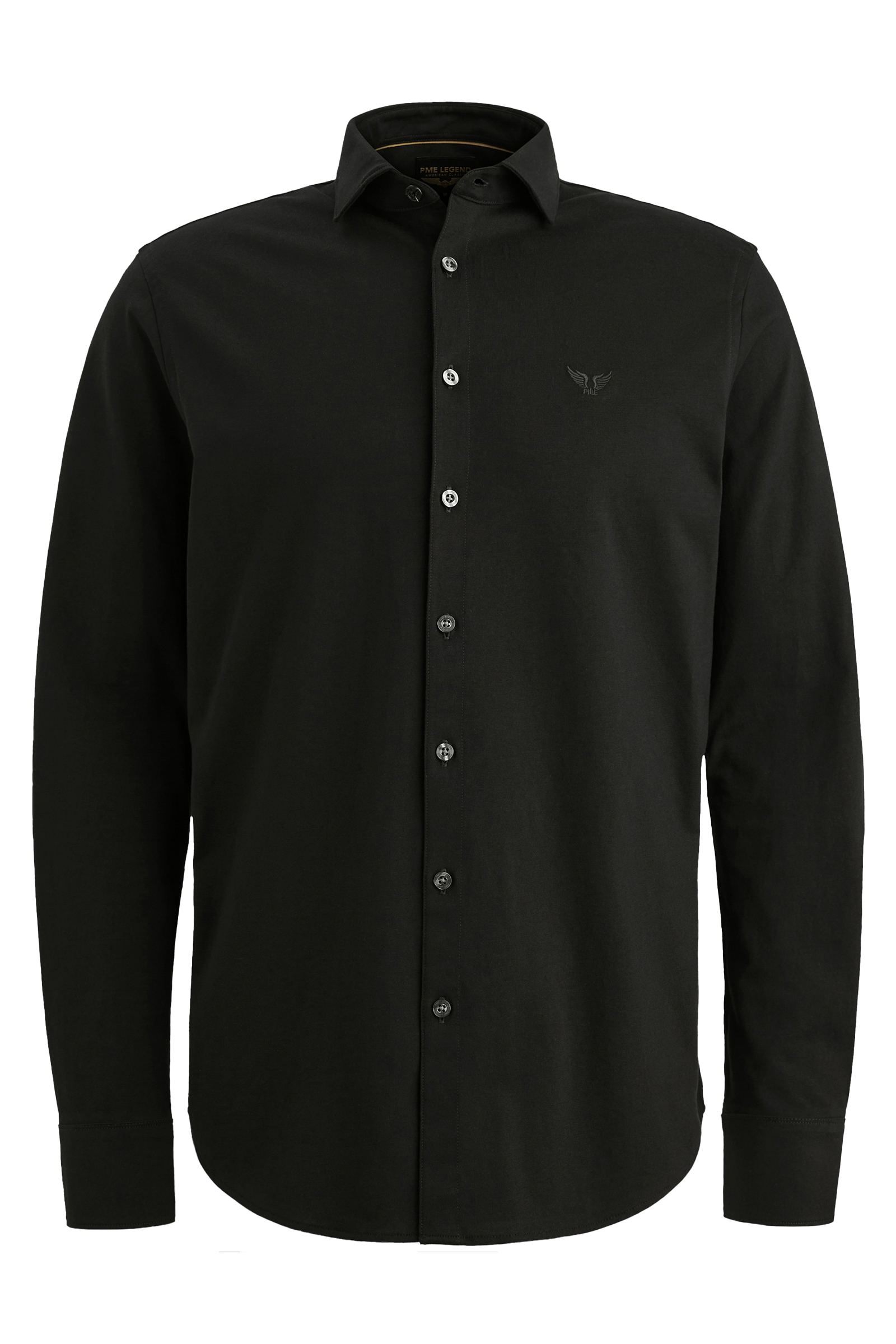 Heren overhemd lm casual zwart