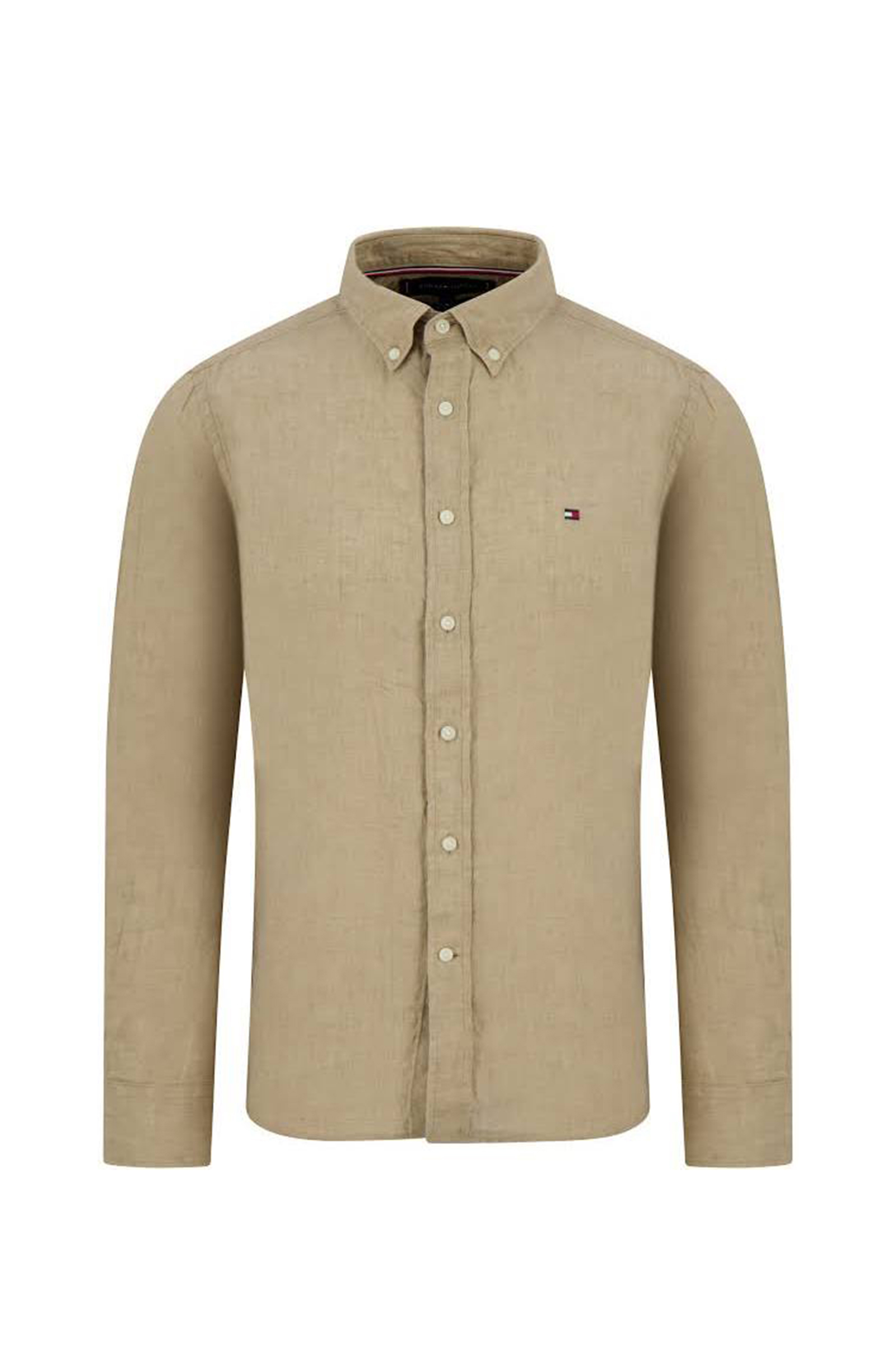 Heren overhemd lm casual bruin