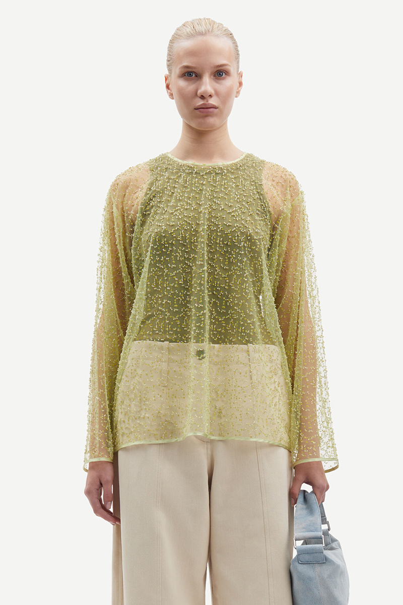 Dames blouse lange mouw groen