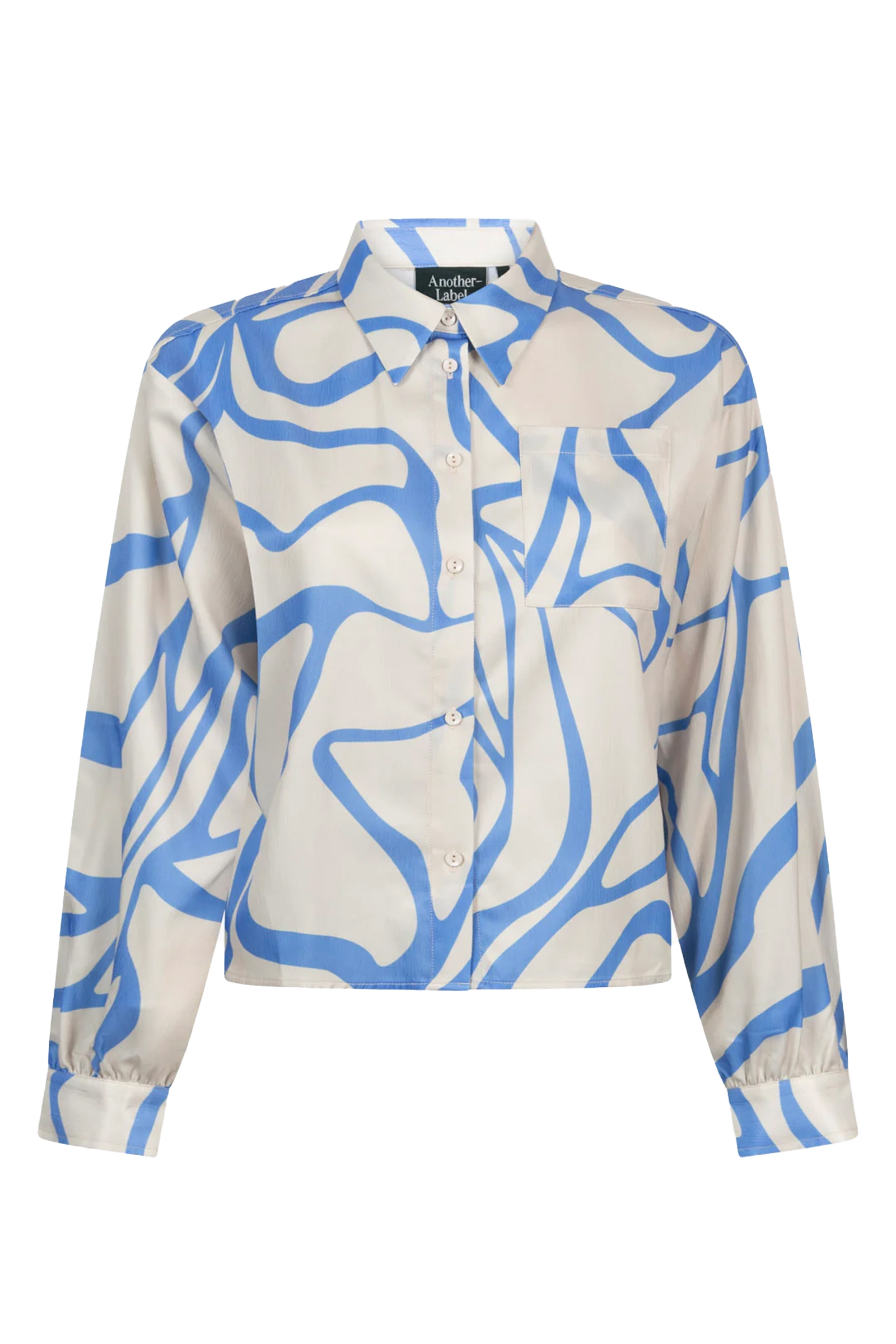 Dames blouse lange mouw blauw