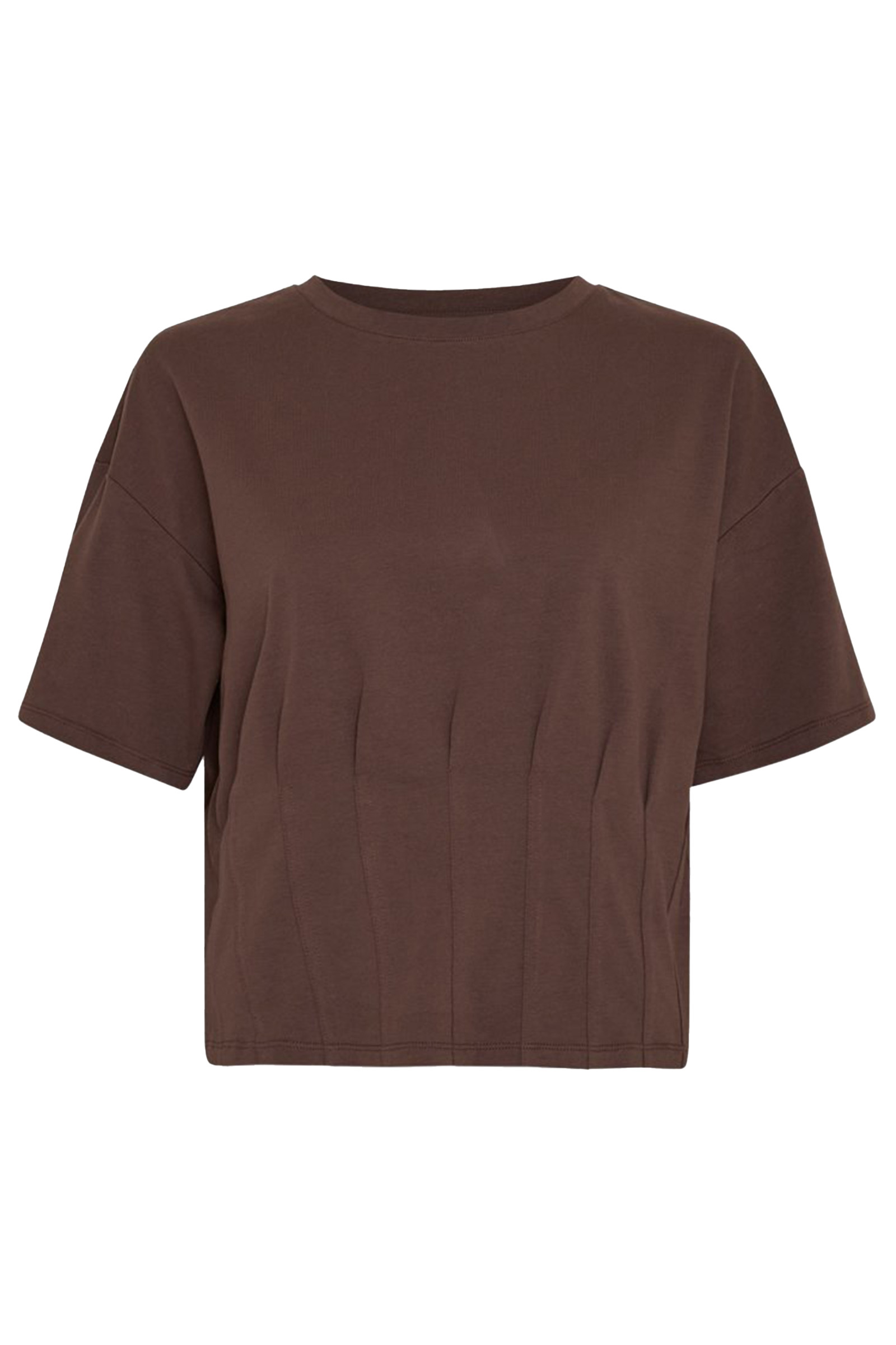 Dames t-shirt korte mouw bruin