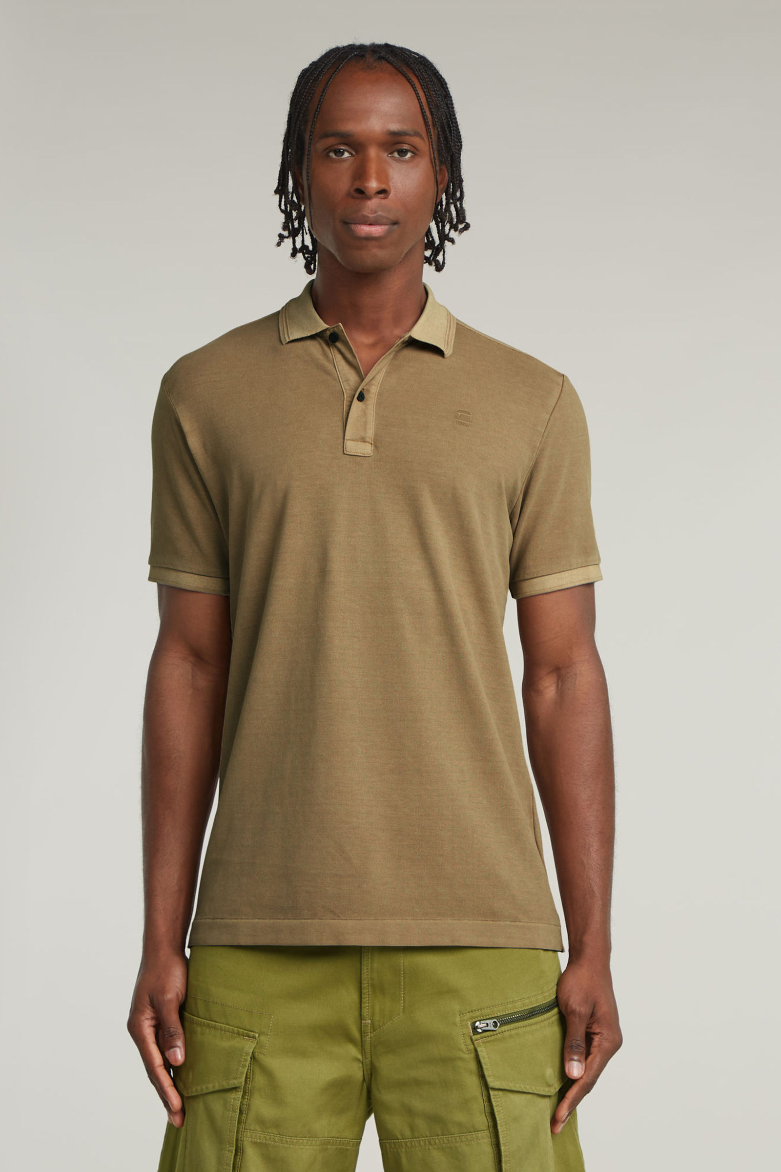 G-Star Dunda overdyed slim polo s\s bruin/beige-1 2