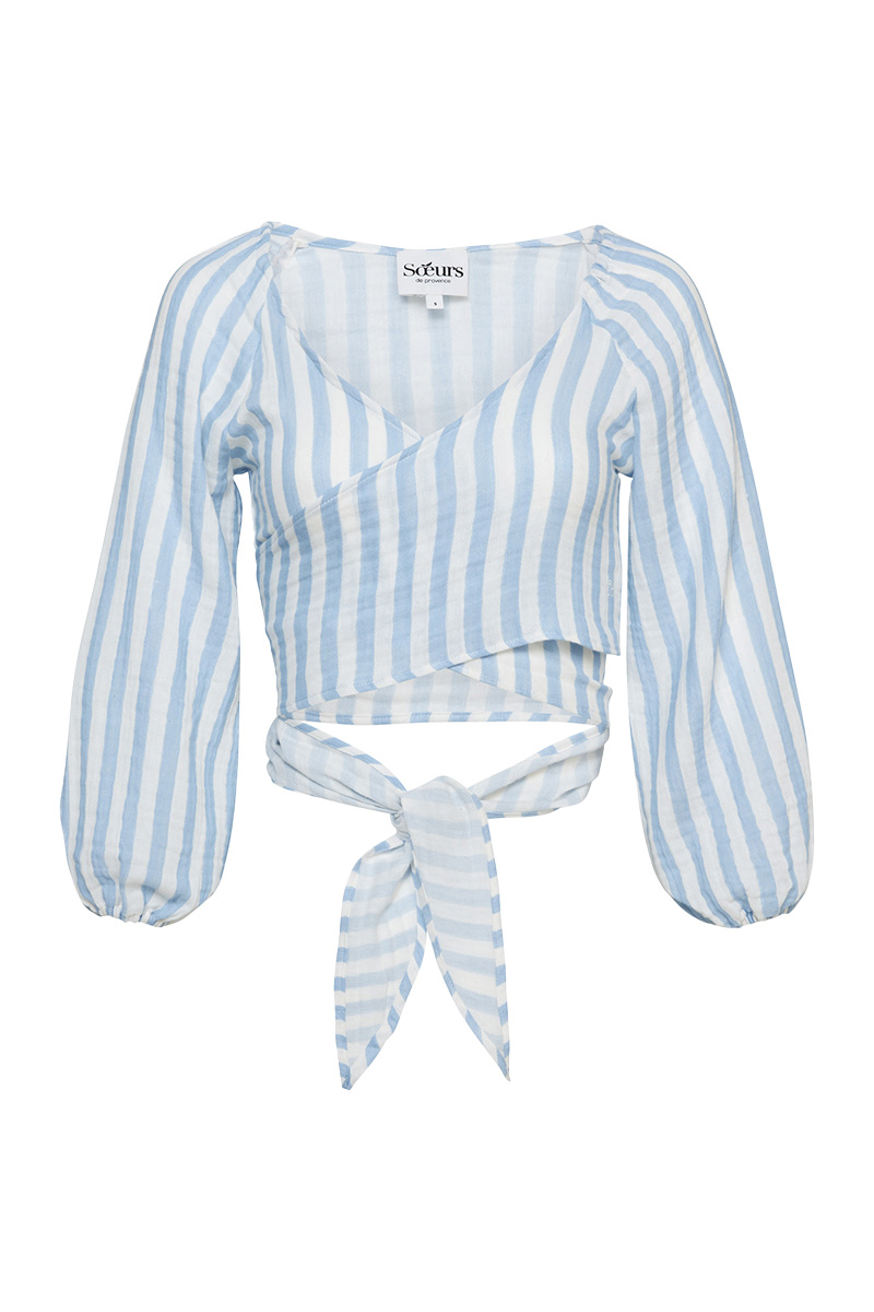 Soeurs de Provence Dames blouse lange mouw Blauw-1 1
