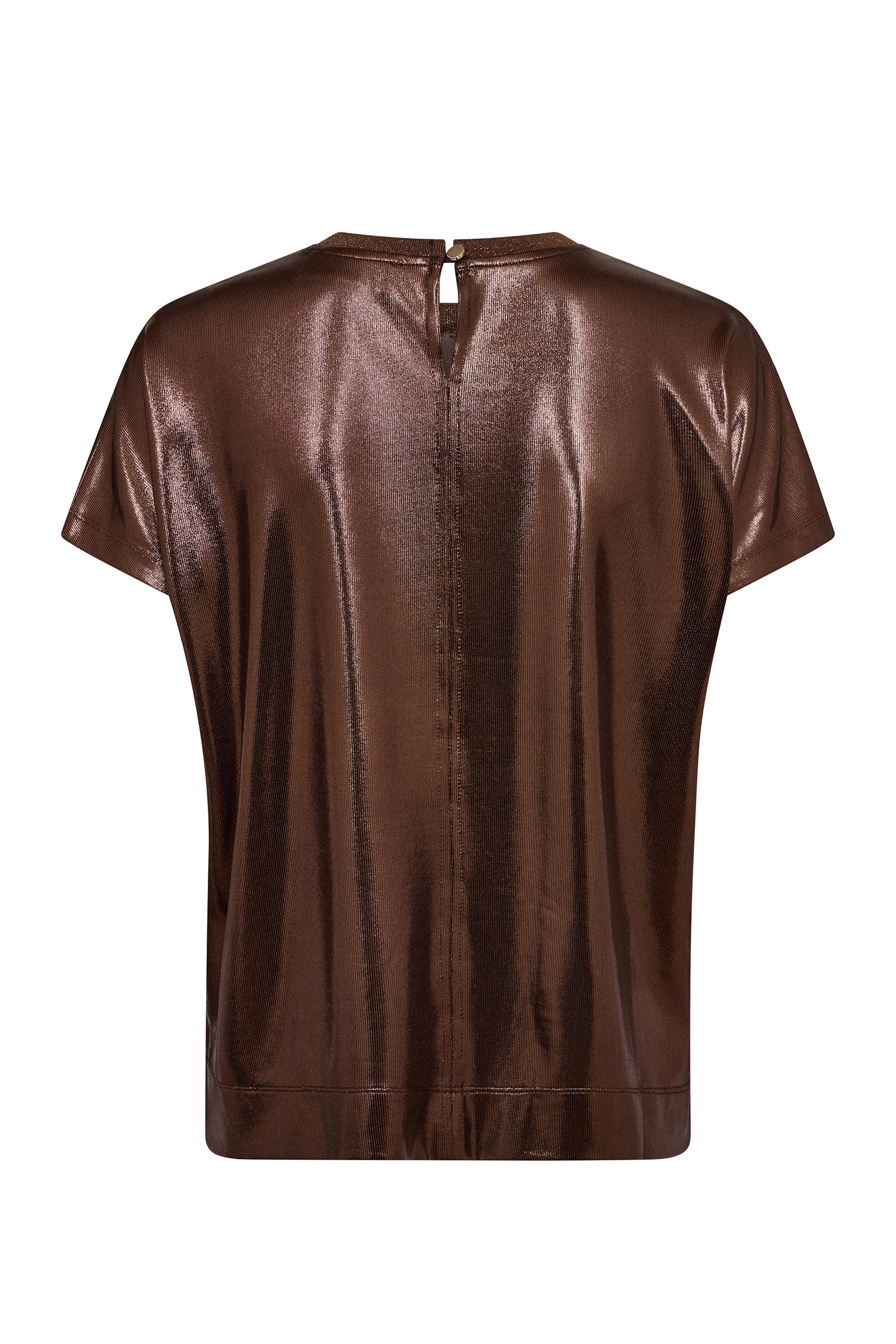 Dames t-shirt korte mouw bruin