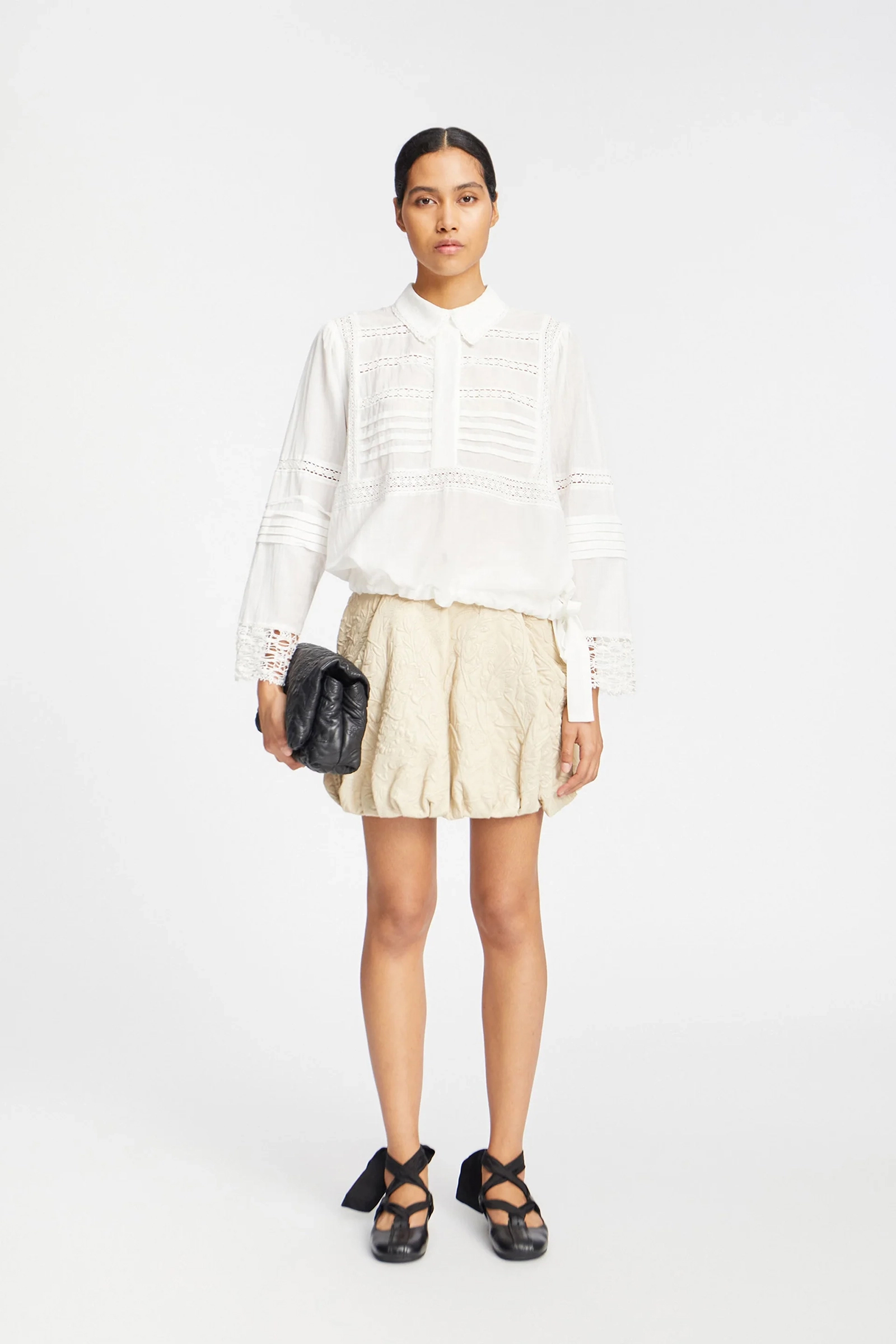 Dames blouse lange mouw wit