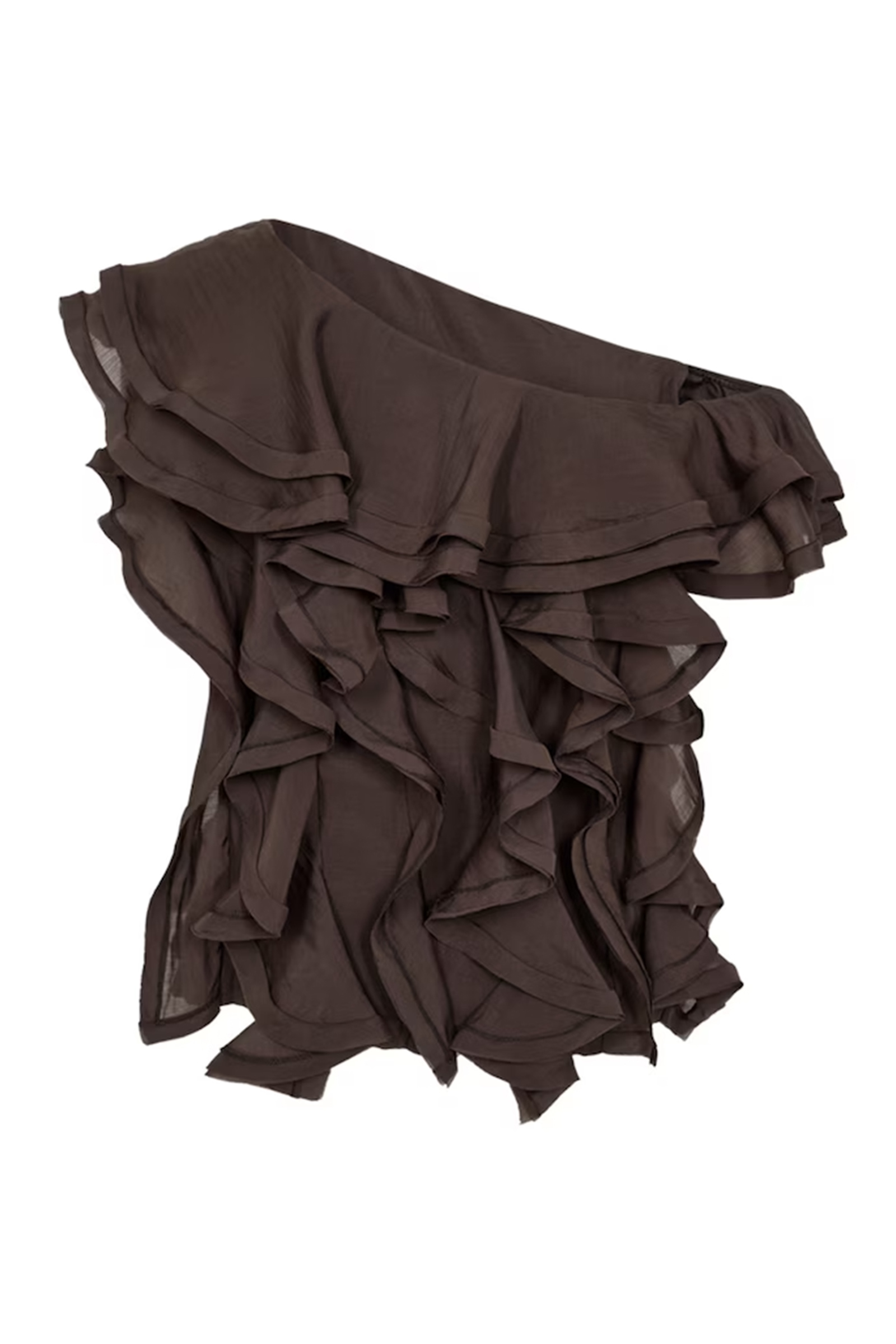 Dames blouse mouwloos bruin