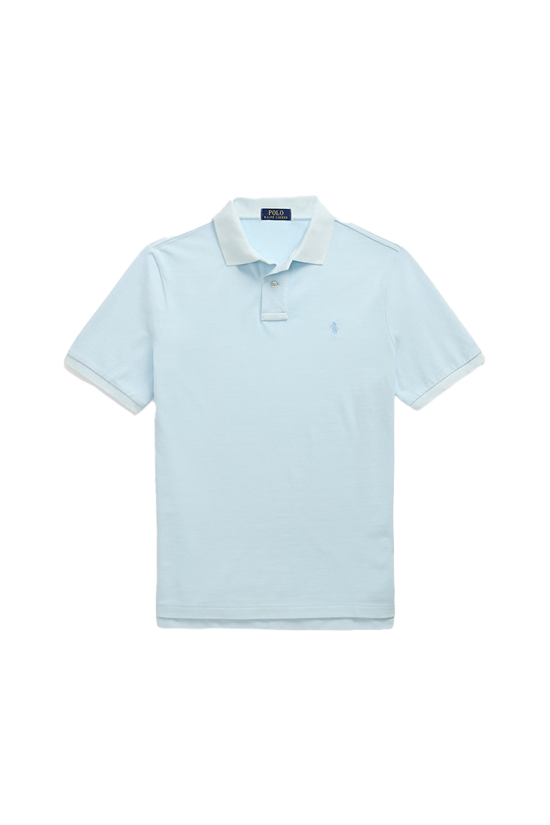 Heren polo korte mouw blauw