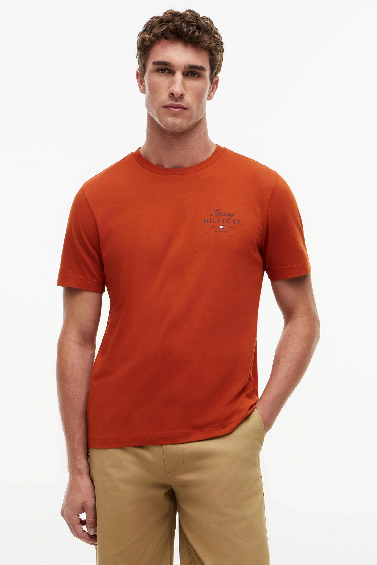 Heren t-shirt kortemouw oranje