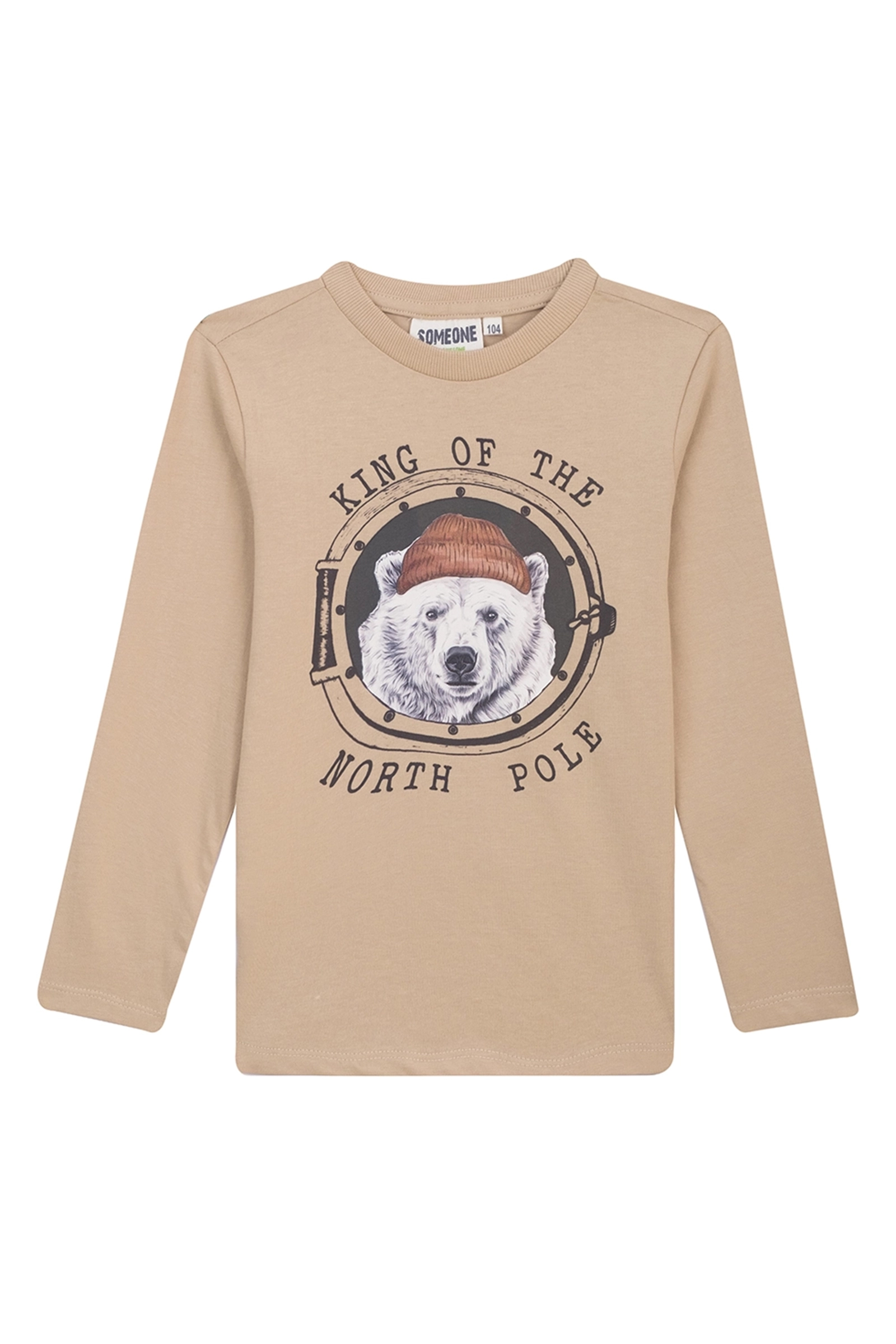 Jongens t-shirt lange mouw bruin