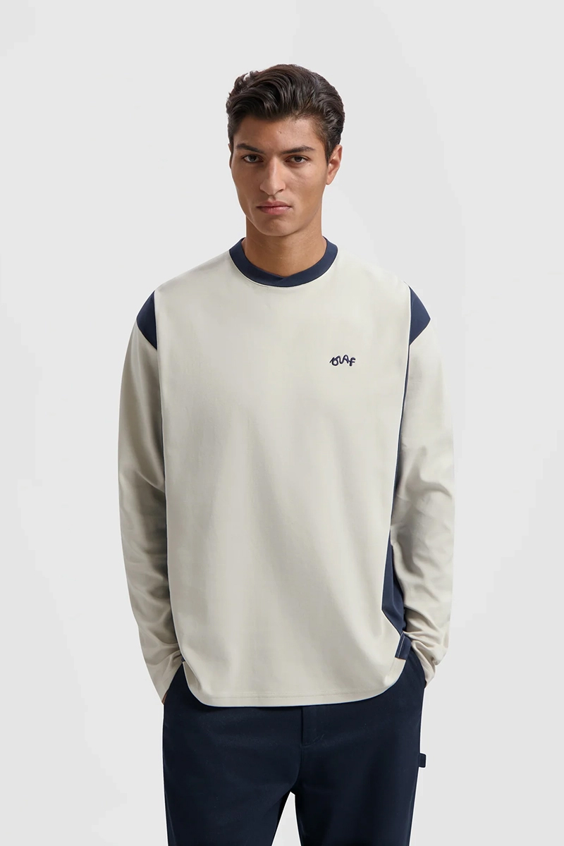 Heren t-shirt lange mouw grijs