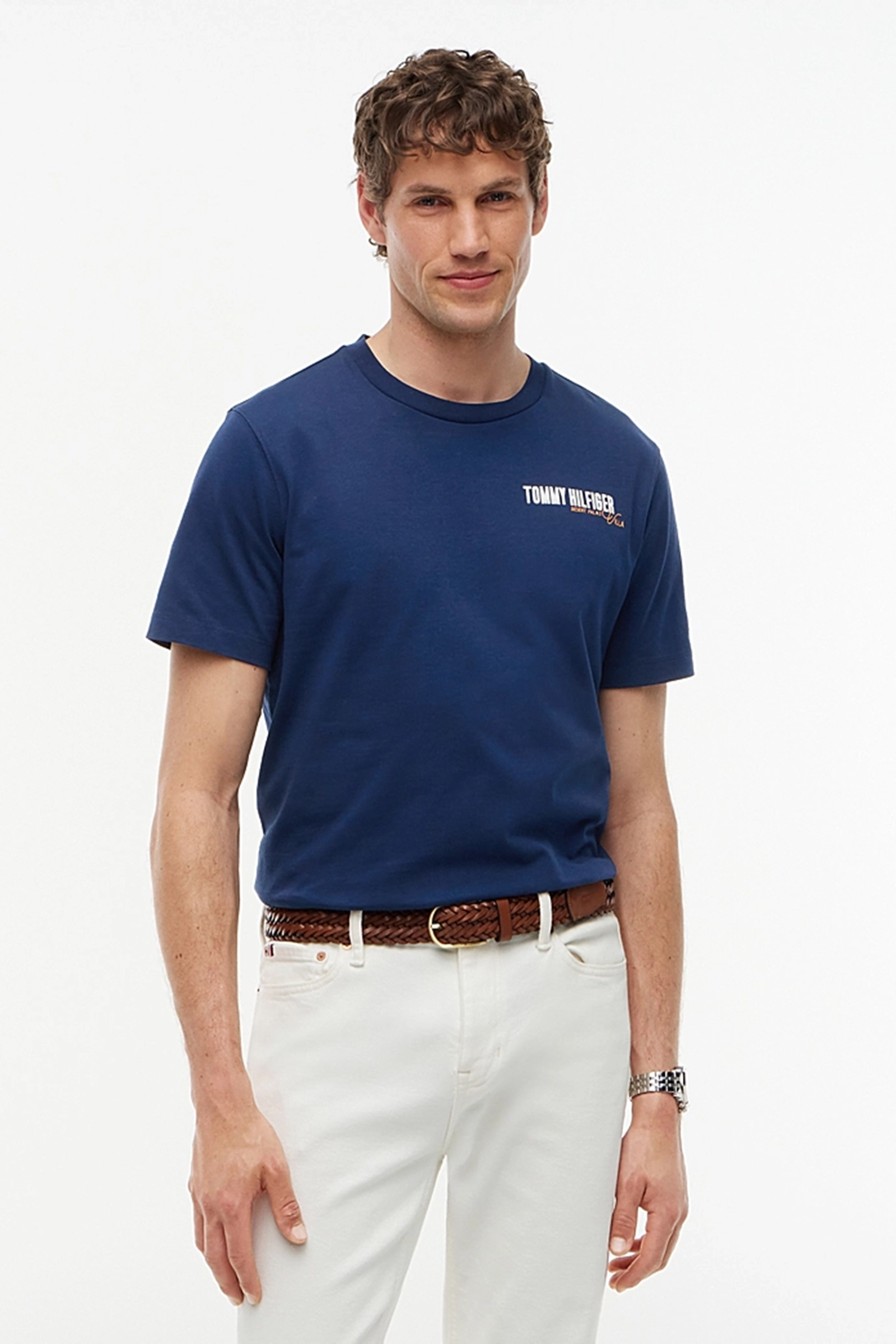 Heren t-shirt kortemouw blauw