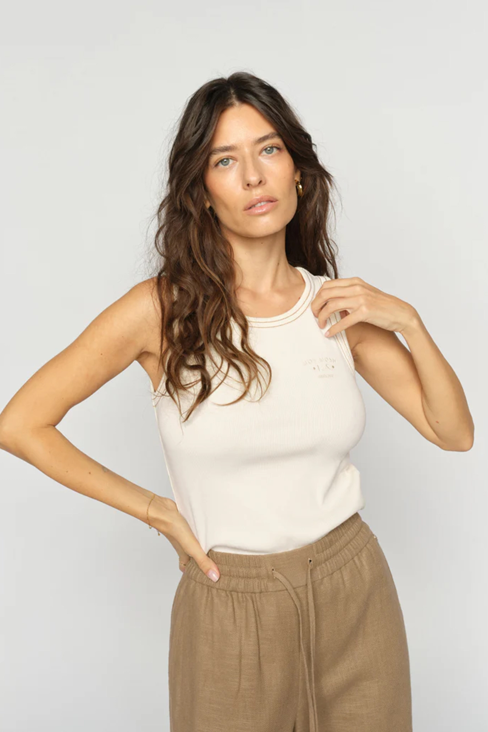 Dames top ecru