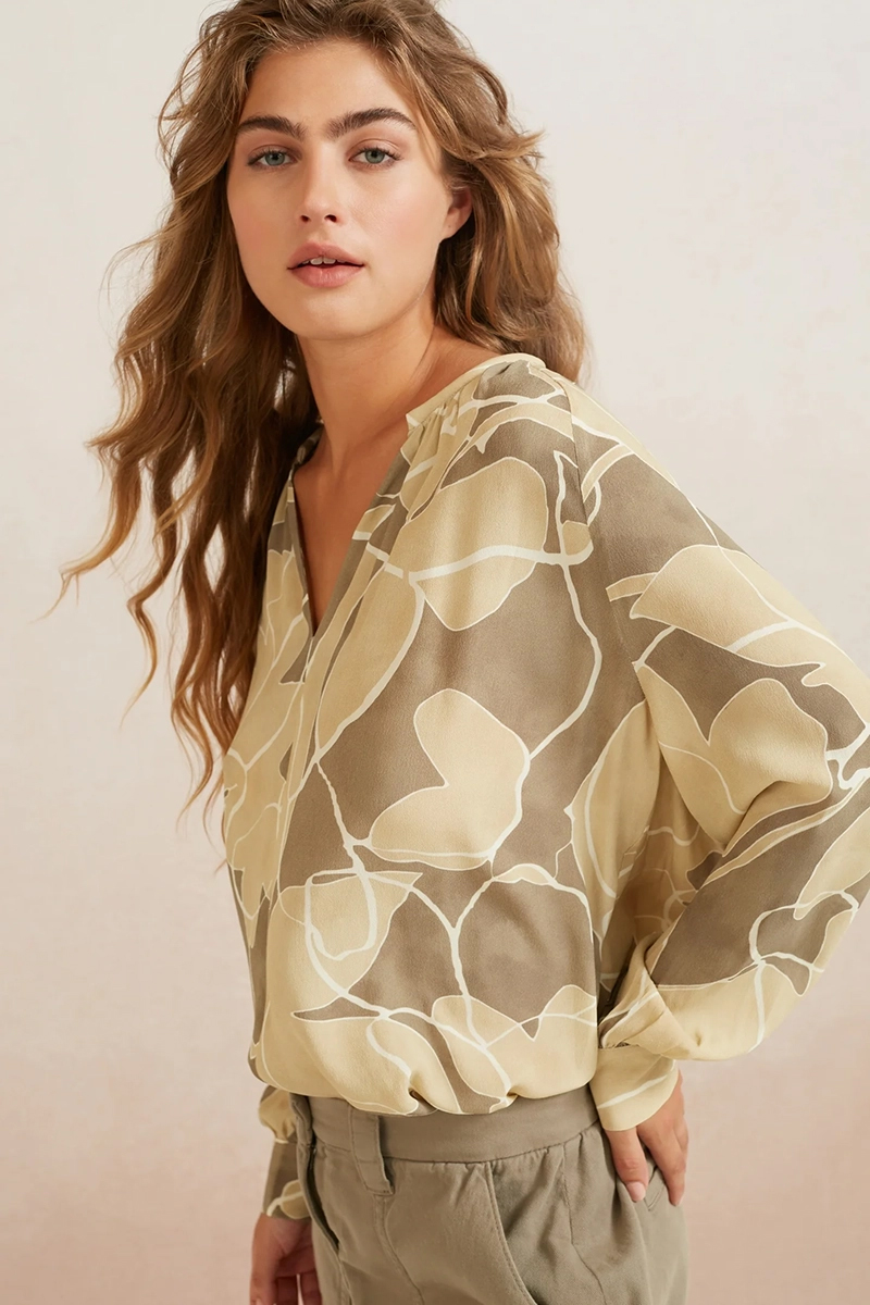 Dames blouse lange mouw groen