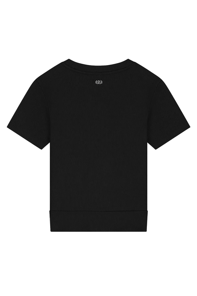 Nik & Nik Knot Rib T-Shirt Zwart-1 3