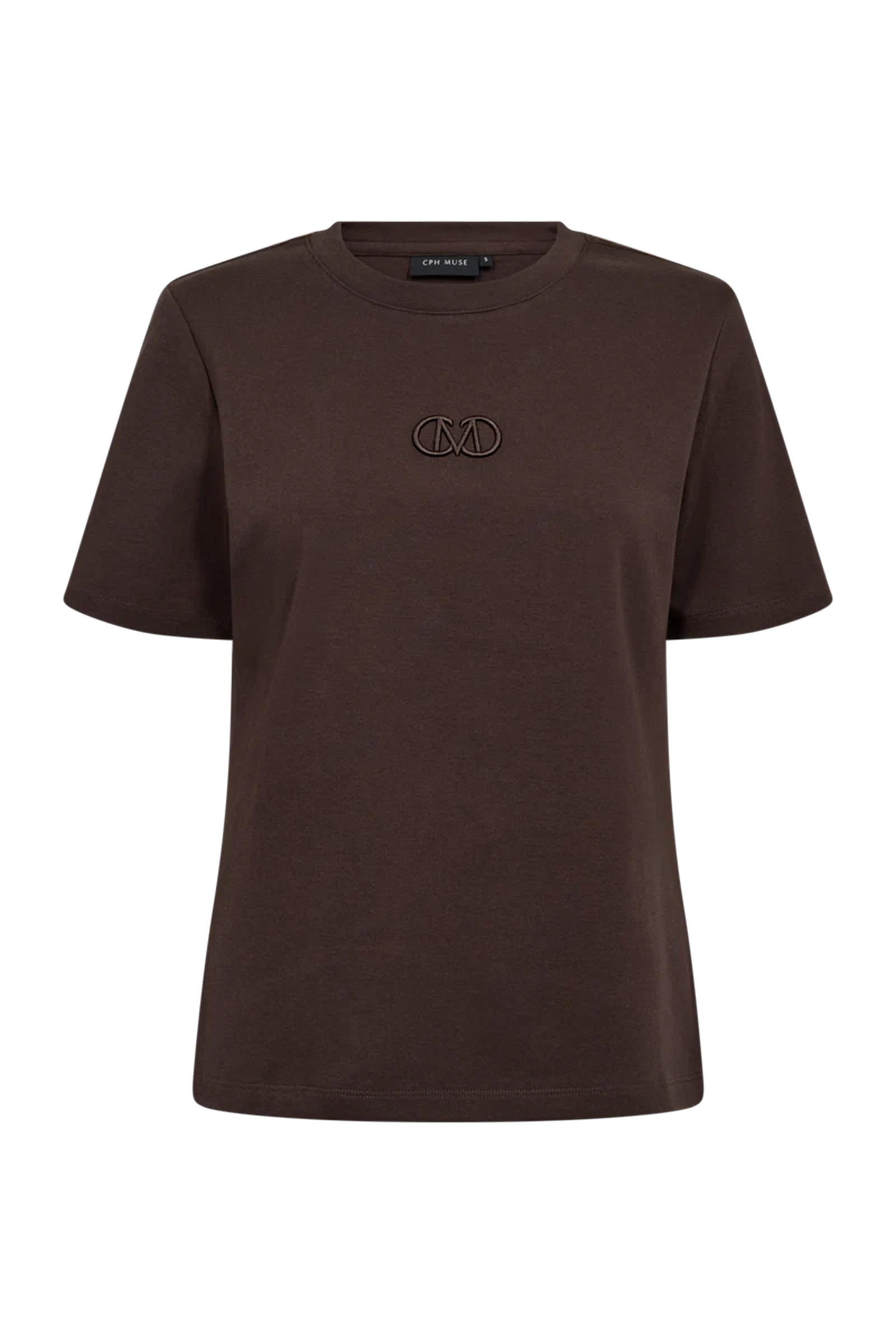 Dames t-shirt korte mouw bruin