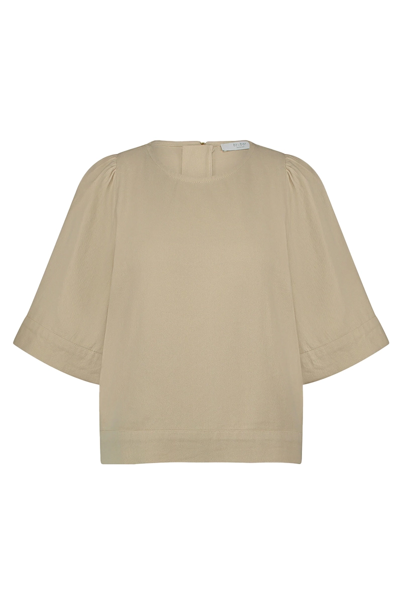 Dames blouse korte mouw ecru