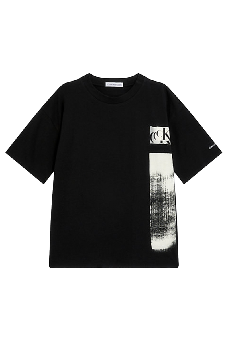 Calvin Klein glitched monogram tshirt Zwart-1 1