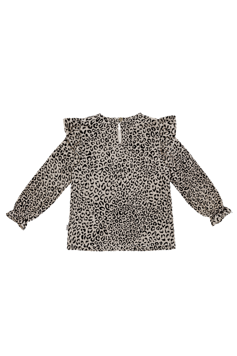 House Of Jamie mesh leopard frill tunic Zwart-1 2