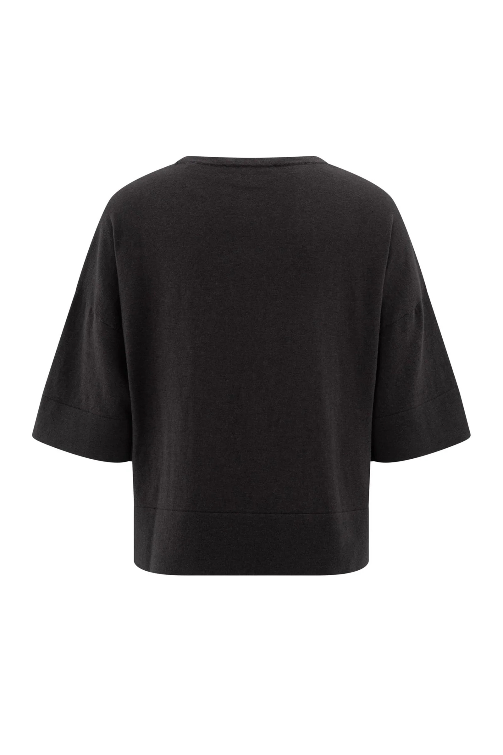 Yaya Oversized fine knitted t-shirt PHANTOM 5