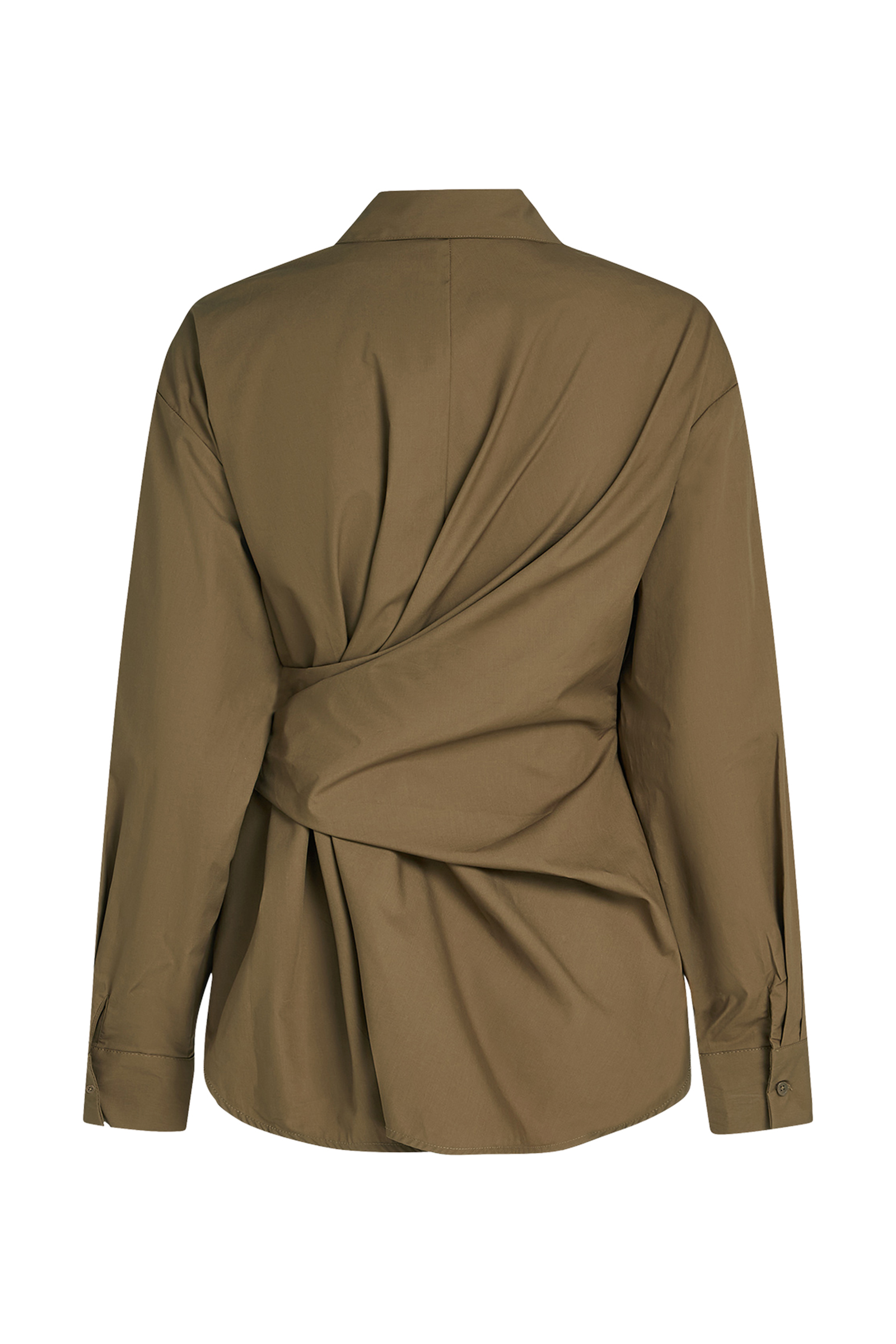 Dames blouse lange mouw bruin